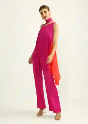 Pantalón ALBA CONDE largo de fiesta fucsia