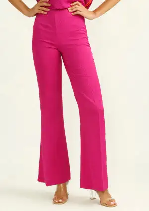 Pantalón ALBA CONDE largo de fiesta fucsia - Imagen 3