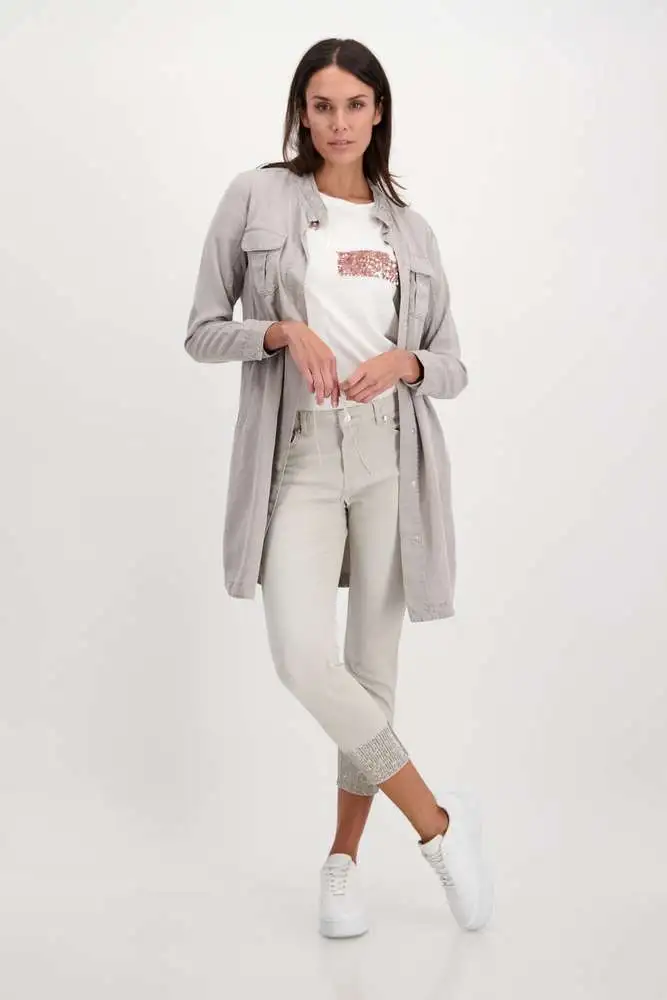 Pantalón MONARI jeans cropped pedrería - Imagen 3