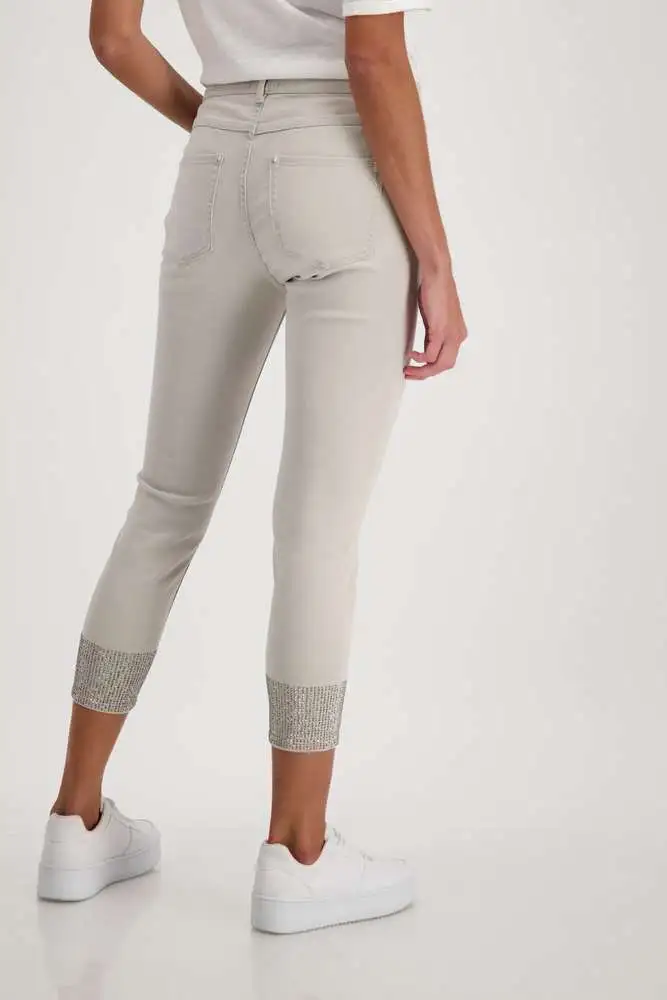 Pantalón MONARI jeans cropped pedrería - Imagen 5