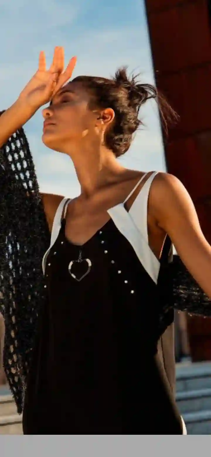 Elisa Cavaletti dress black and white braces