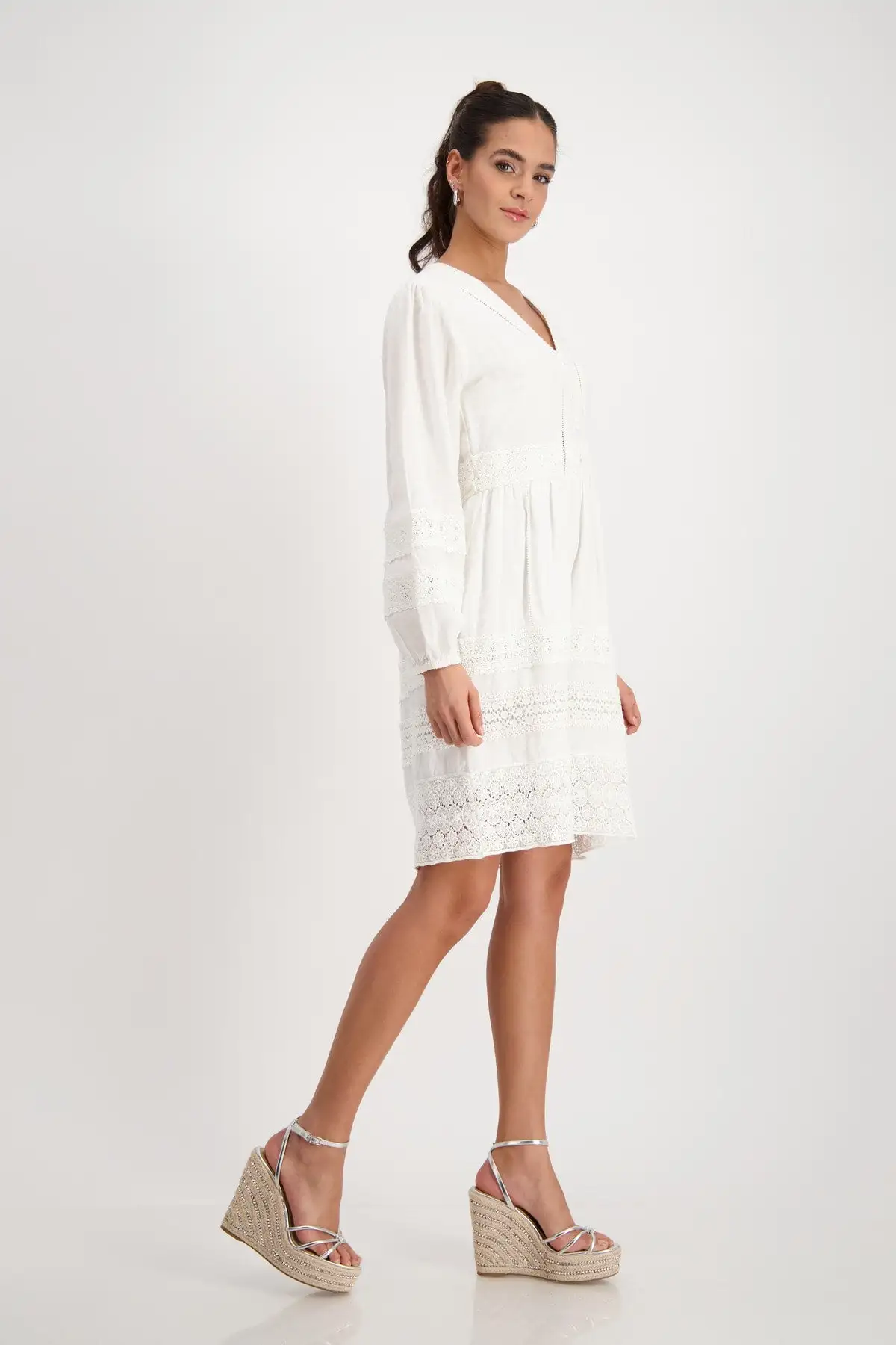 Vestido MONARI de hilo con encaje - Imagen 4