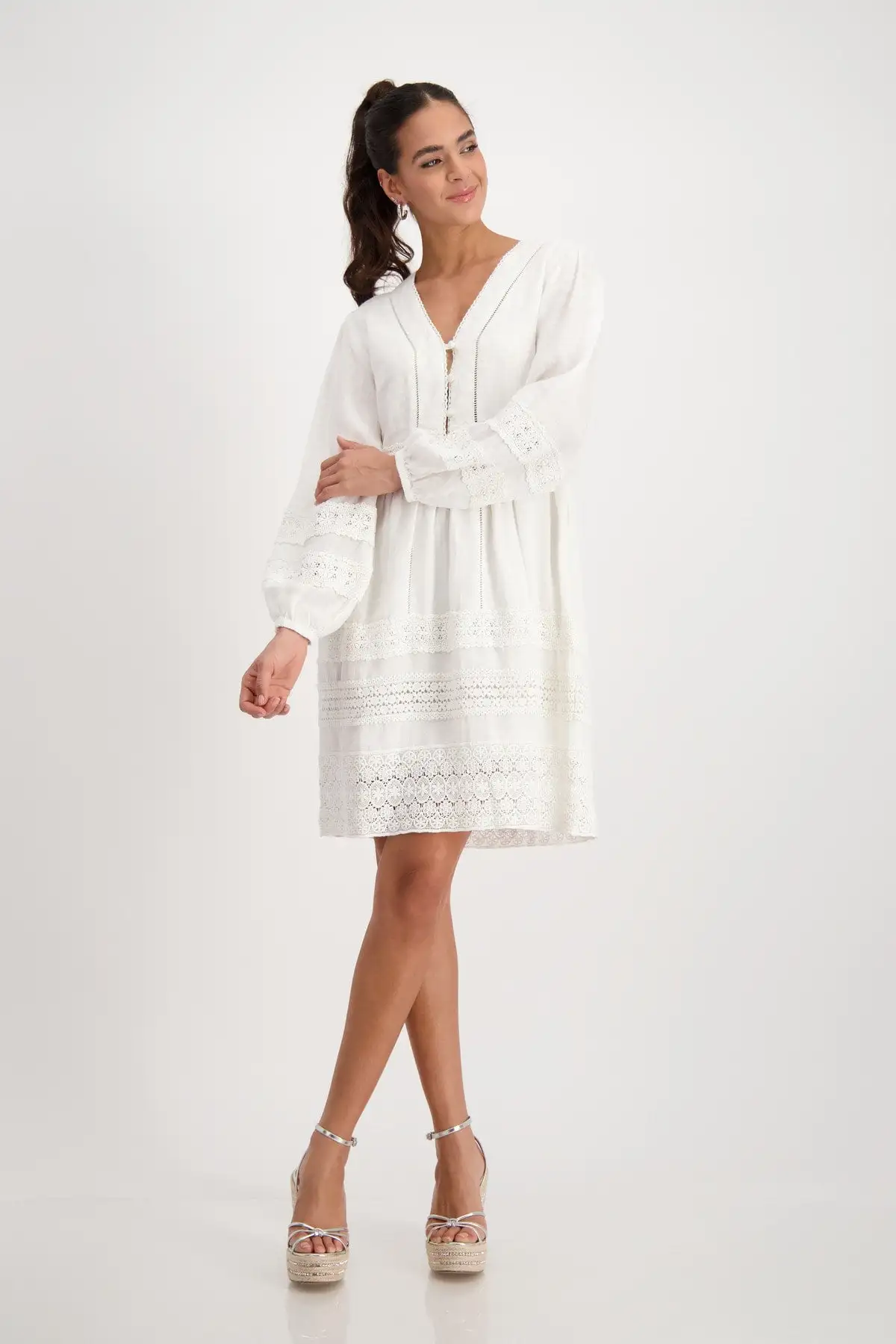 Vestido MONARI de hilo con encaje - Imagen 6