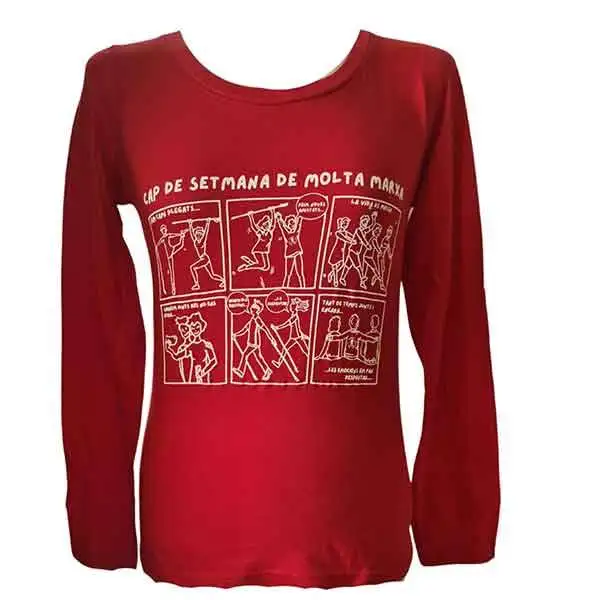 Camiseta mujer manga larga "cap de setmana de molta marxa"
