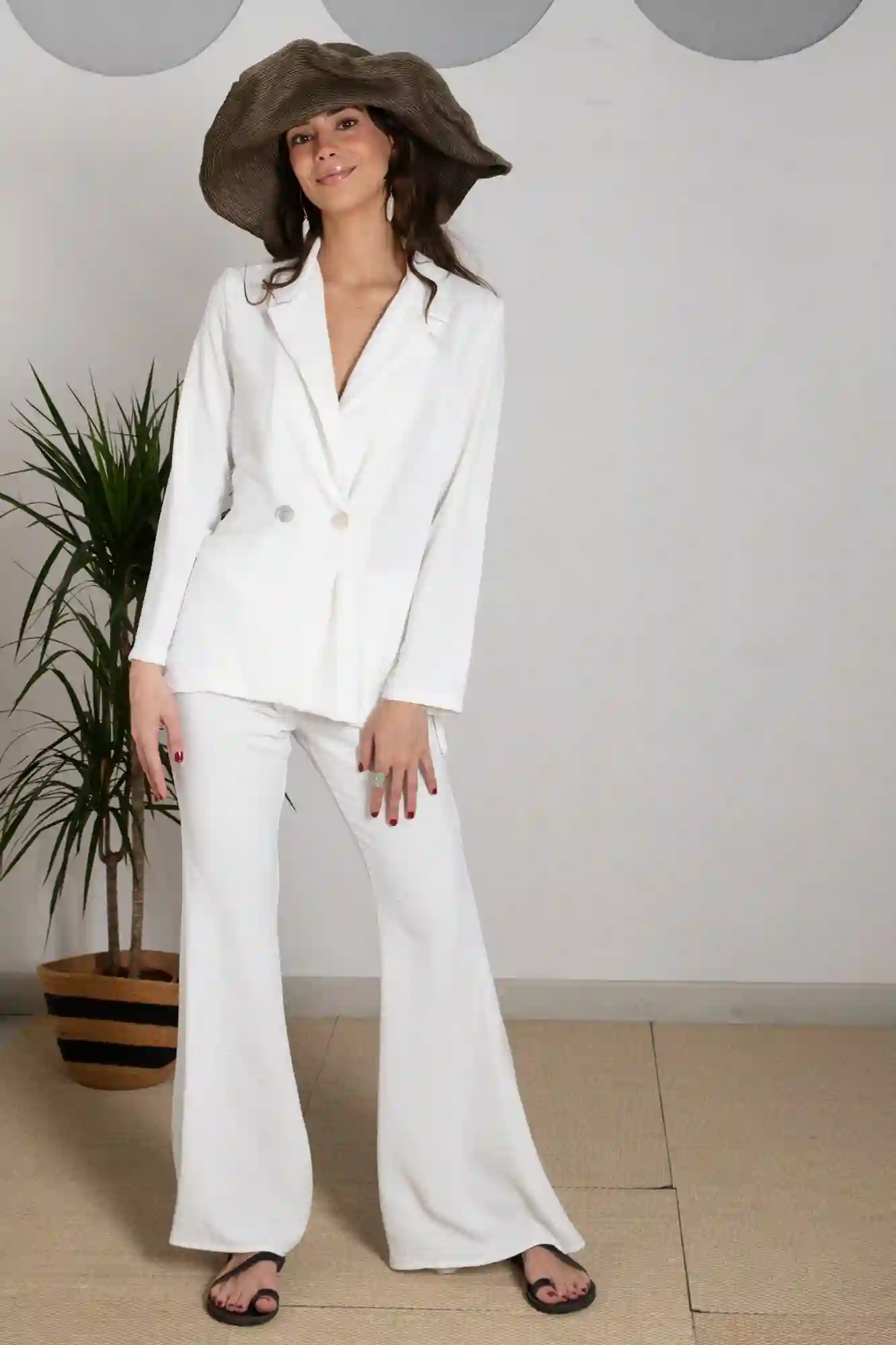 PANTALON FLORENCIA BLANCO.