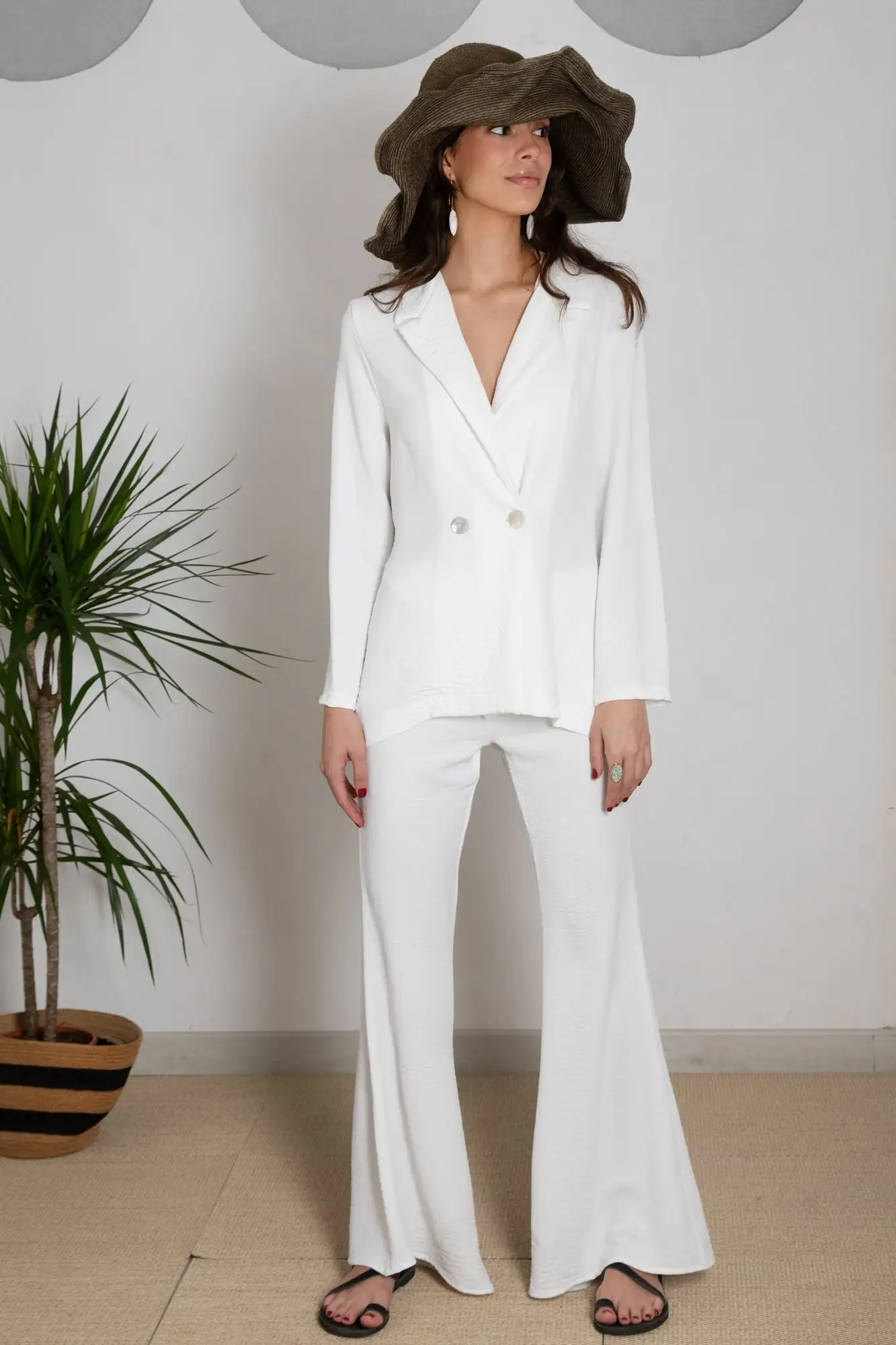 PANTALON FLORENCIA BLANCO. - Imagen 2
