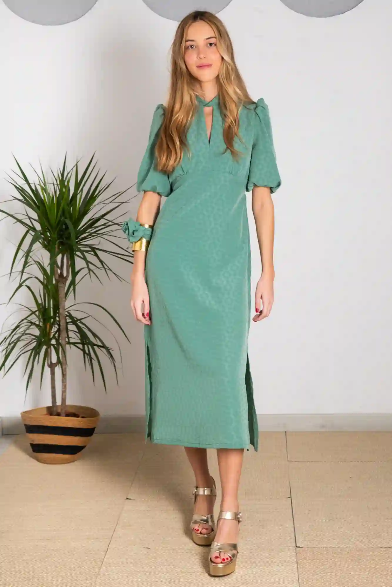 Green colony dress
