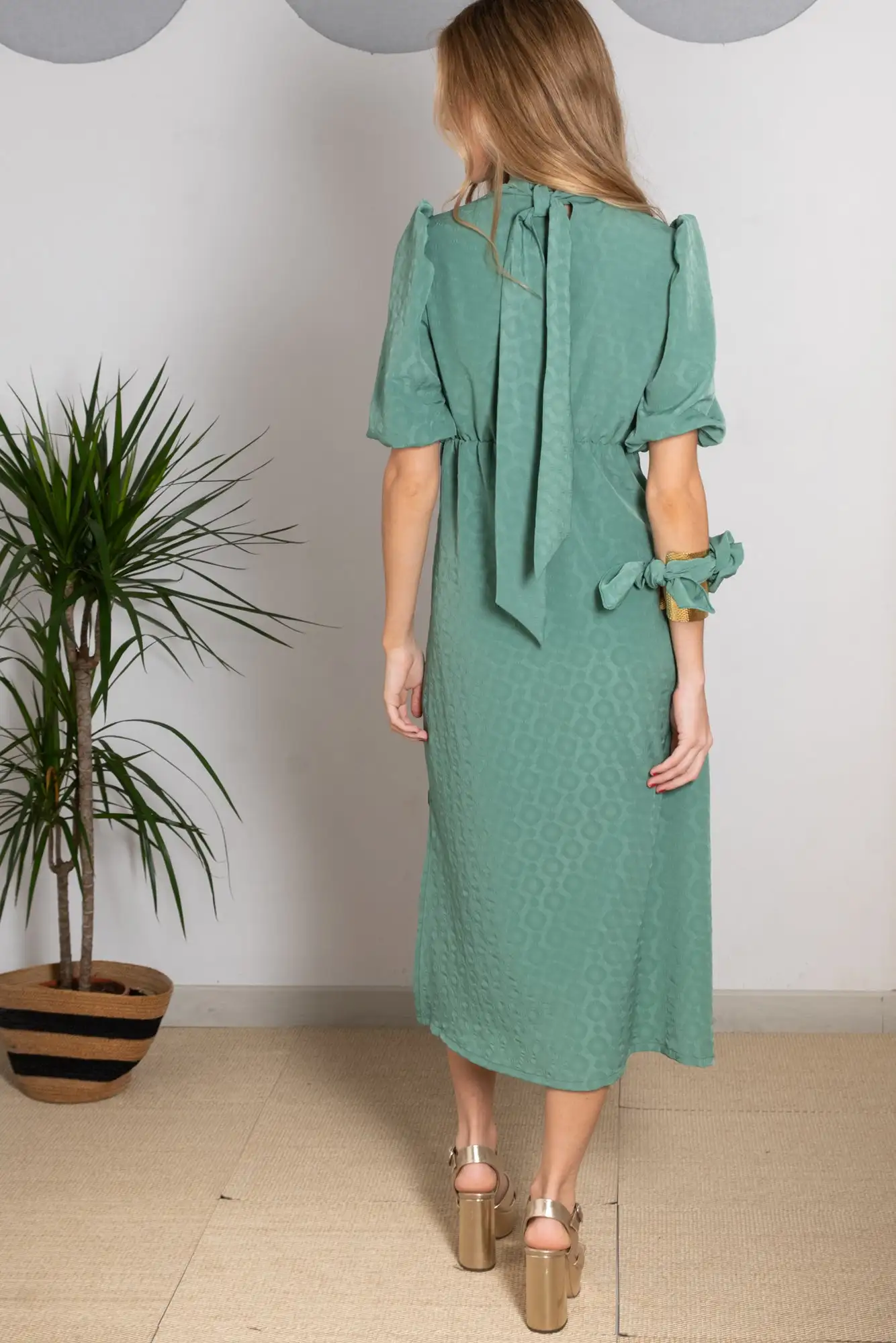 Green colony dress - Image 7