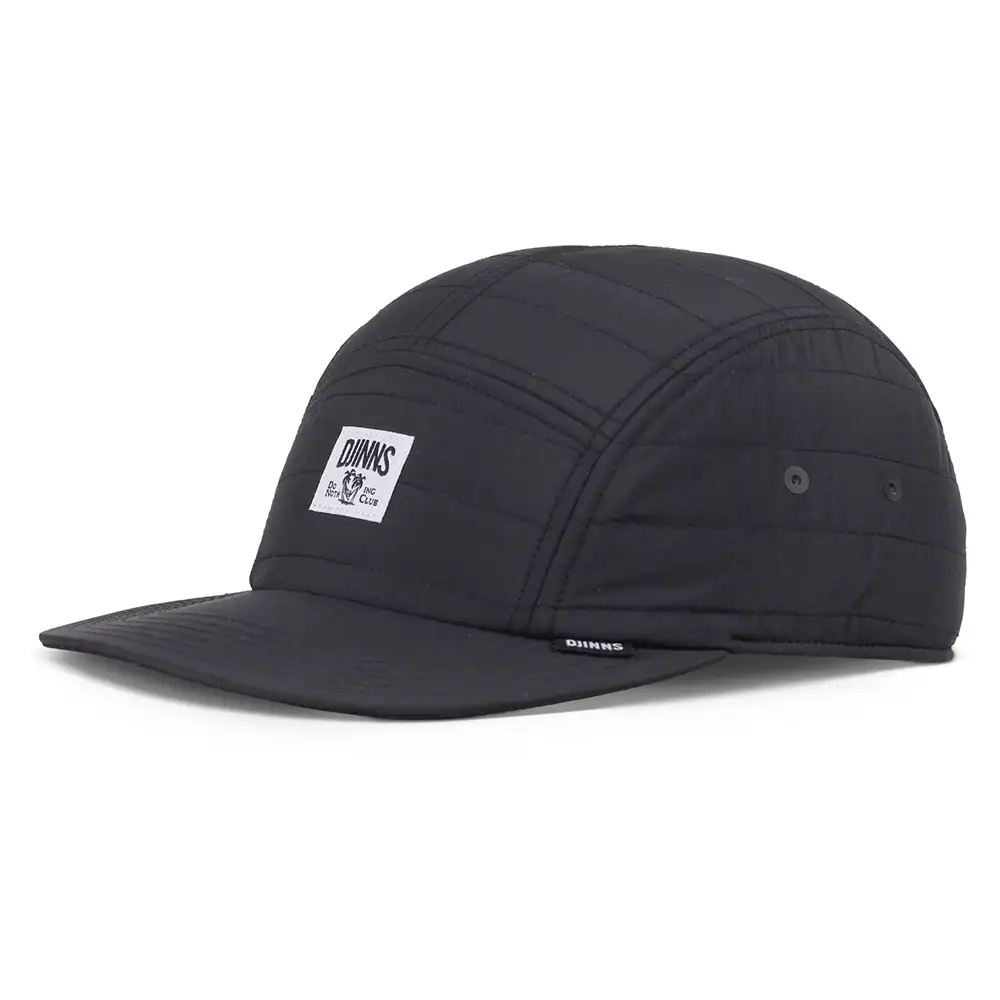 5 panel de tapa plana Nylon Black - Djinns