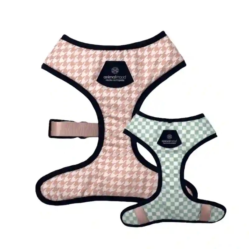 Animalmood Arnés reversible Vichy Rosa/Turquesa