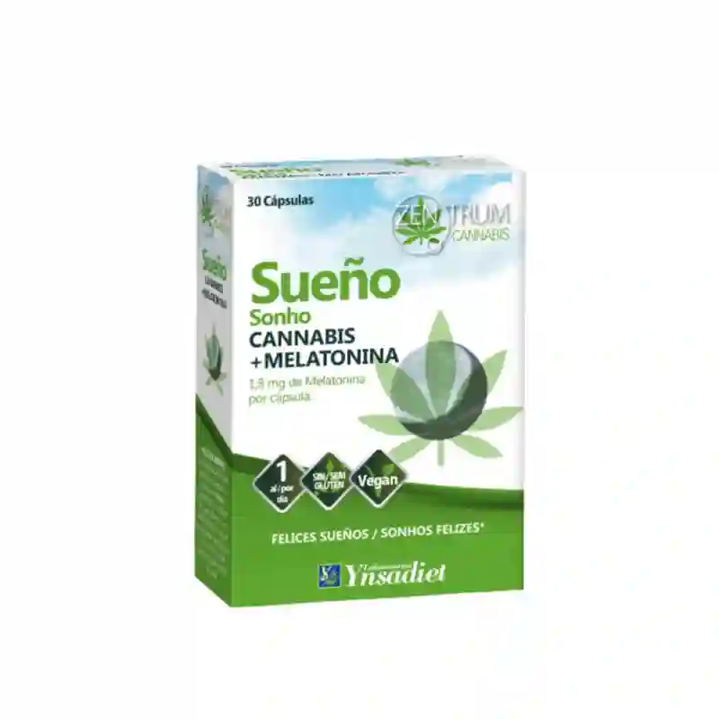 Sueño Cannabis + Melatonina Ynsadiet Zentrum 30 Cápsulas