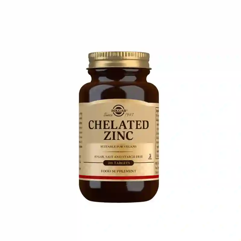 Zinc Quelado 22 mg Solgar 100 comprimidos