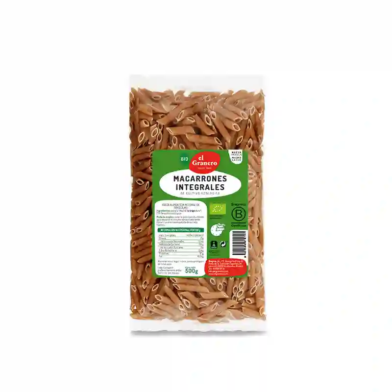Macarrones de Trigo Integral Duro 500 Gr.