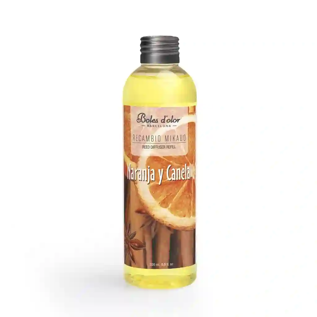 Boles D'olor Recambio Mikado Naranja y Canela 200 Ml.