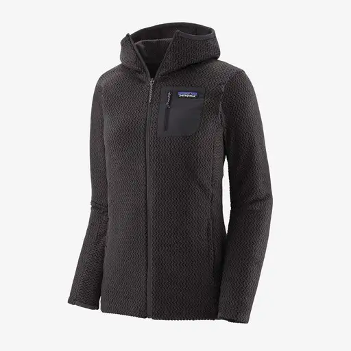 Patagonia Polar Forro R1 Air con su capucha con zip de zip