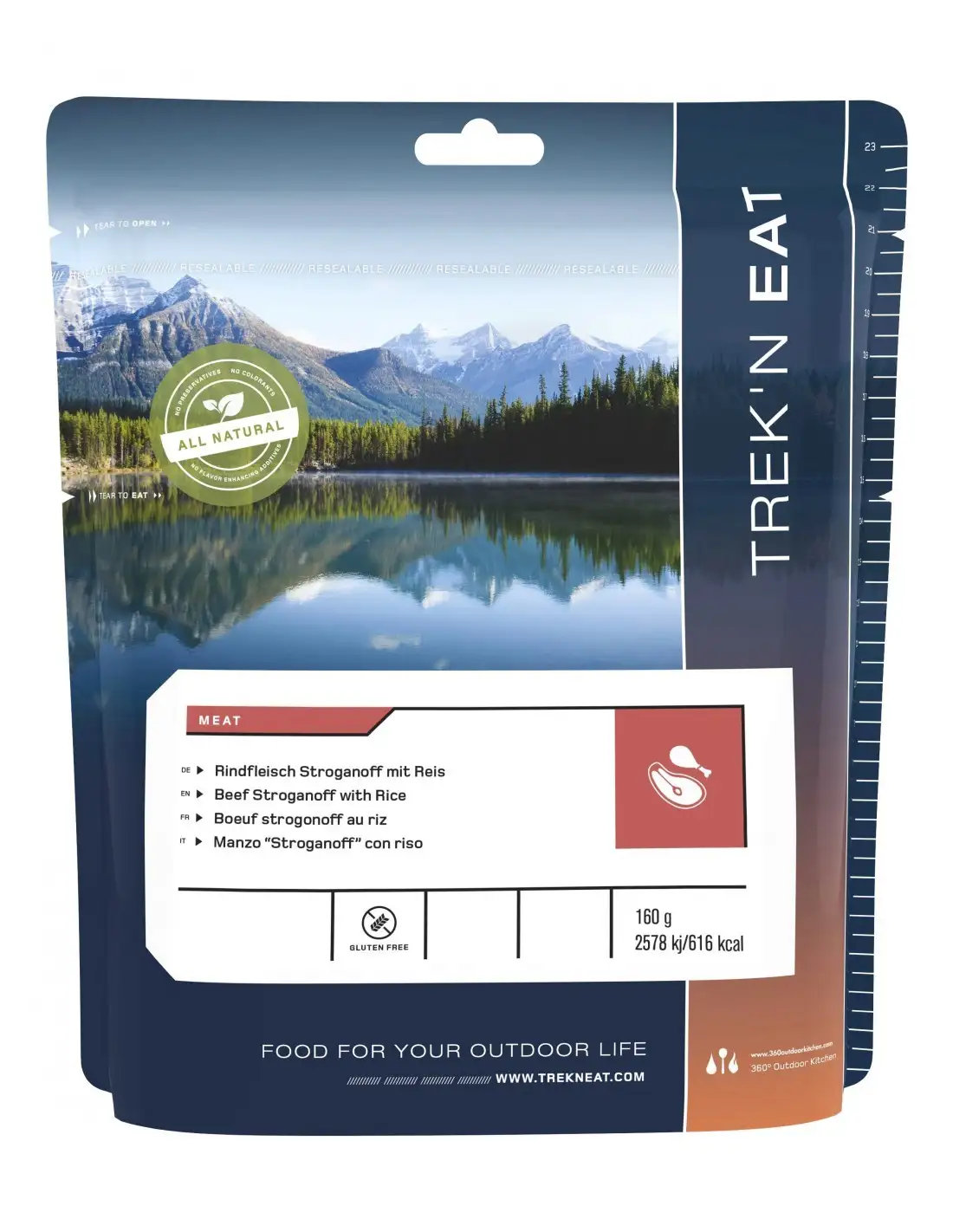 Comida Liofilizada Strogonoff Con Arroz Trek'n Eat 160 GR