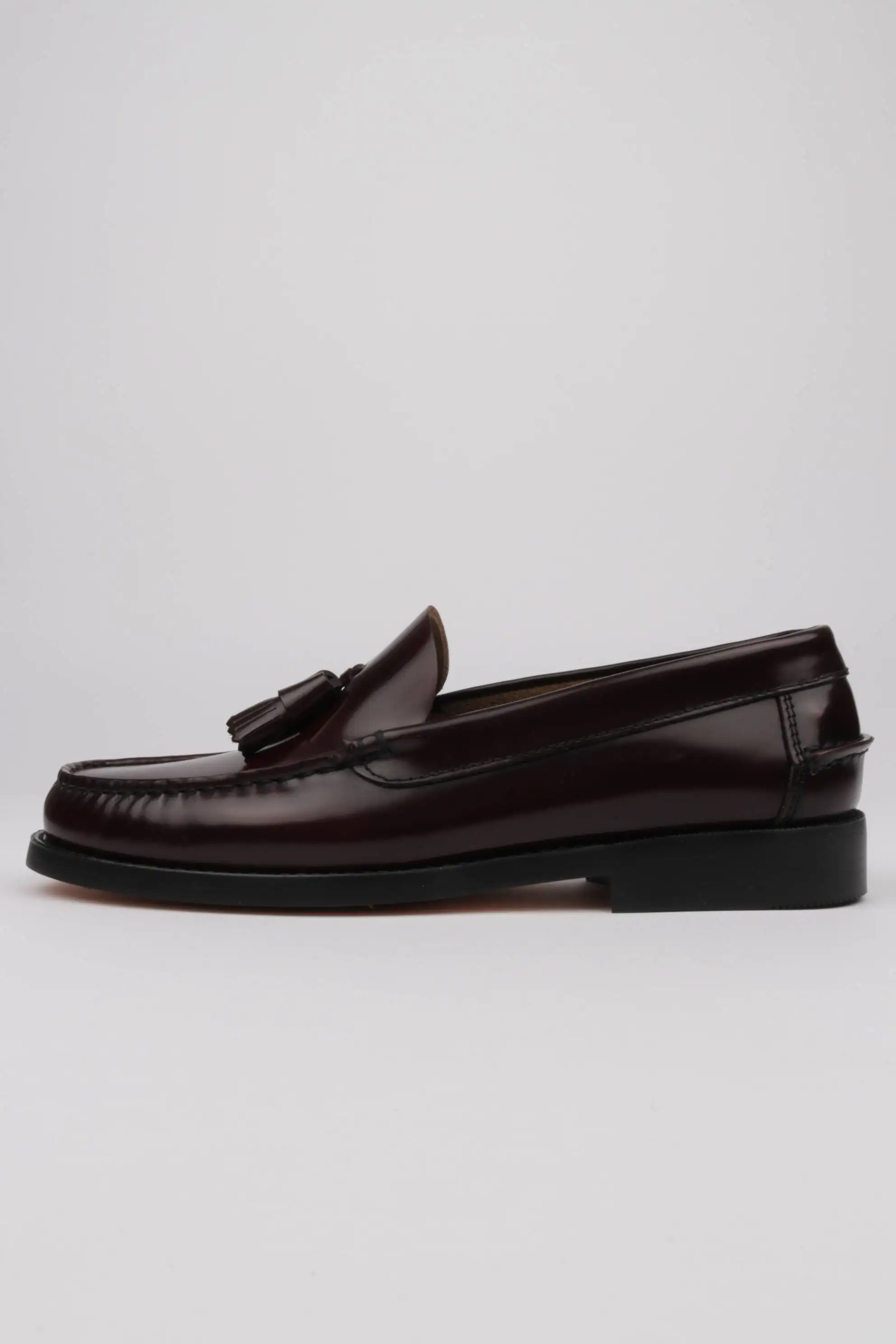 Zapatos Castellanos Burdeos Con Borlas suela de Cuero Edward