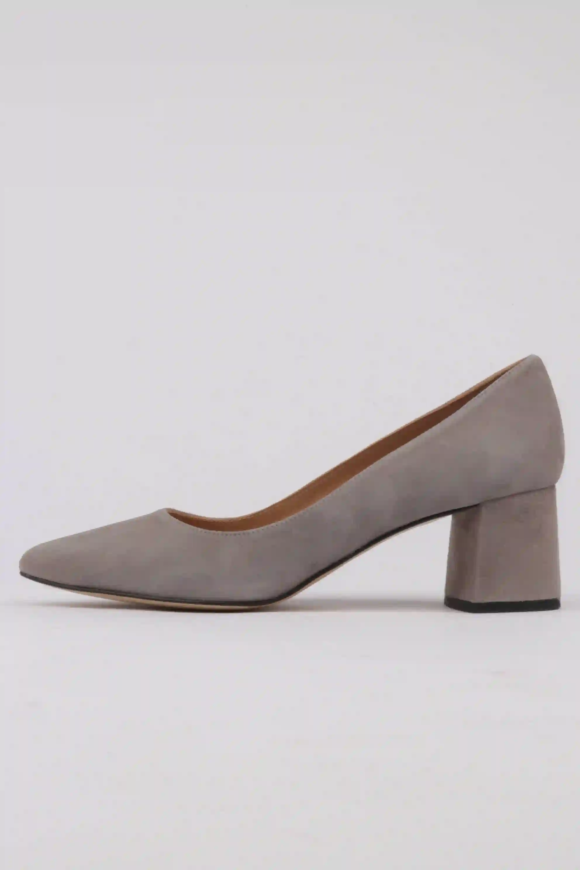 Zapatos Stilettos Color Gris Con Tacón Bloque