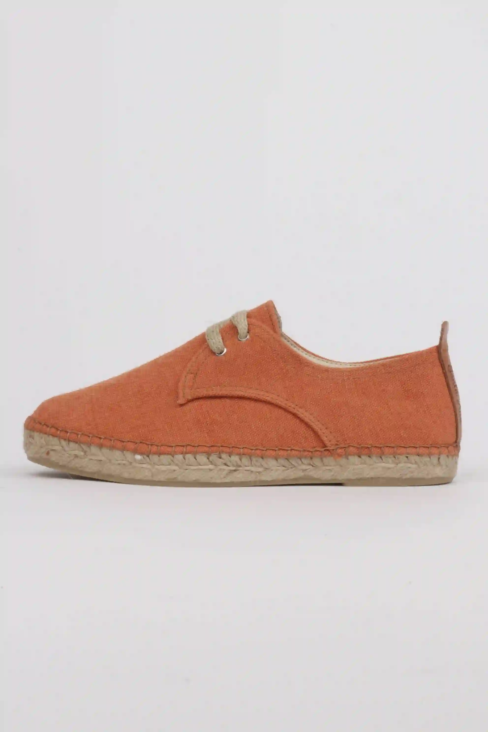 Alpargatas cordones hombre color teja