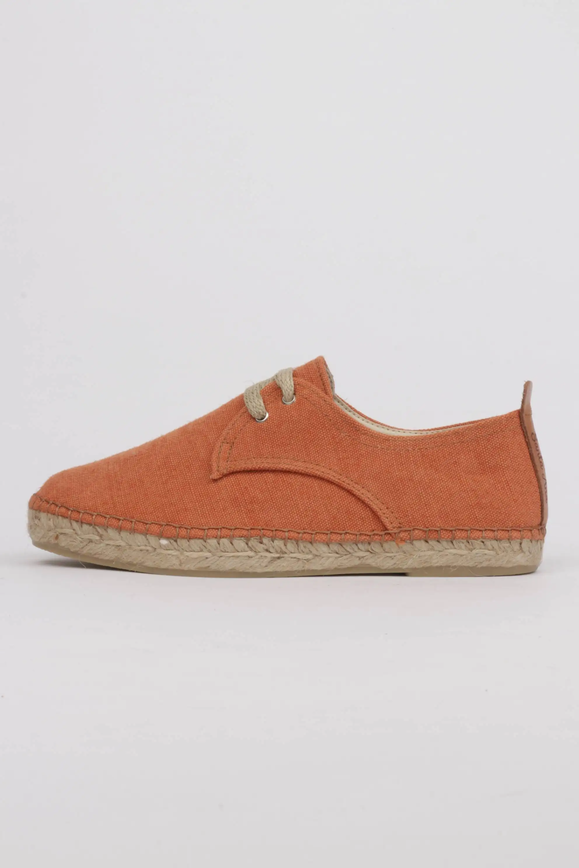 Alpargatas cordones hombre color teja