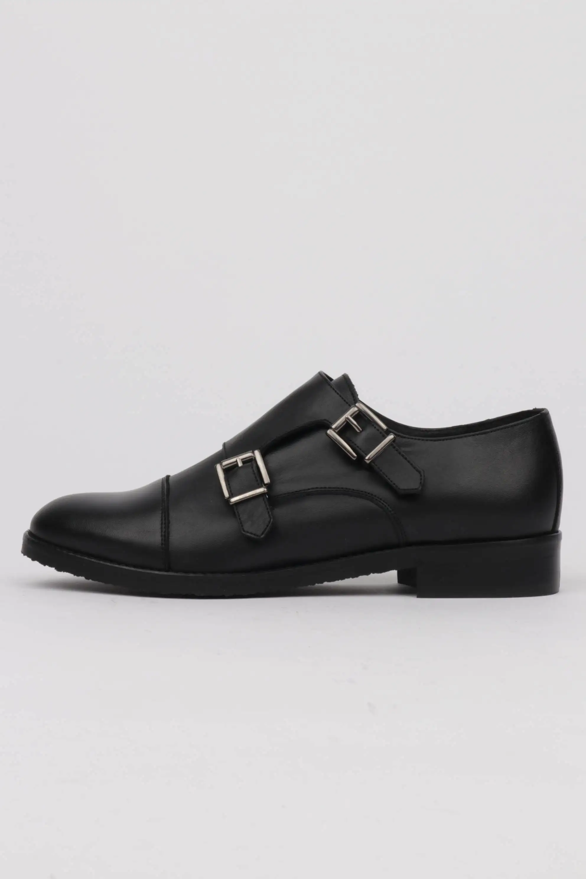 Zapatos Negros Doble Hebilla Mujer