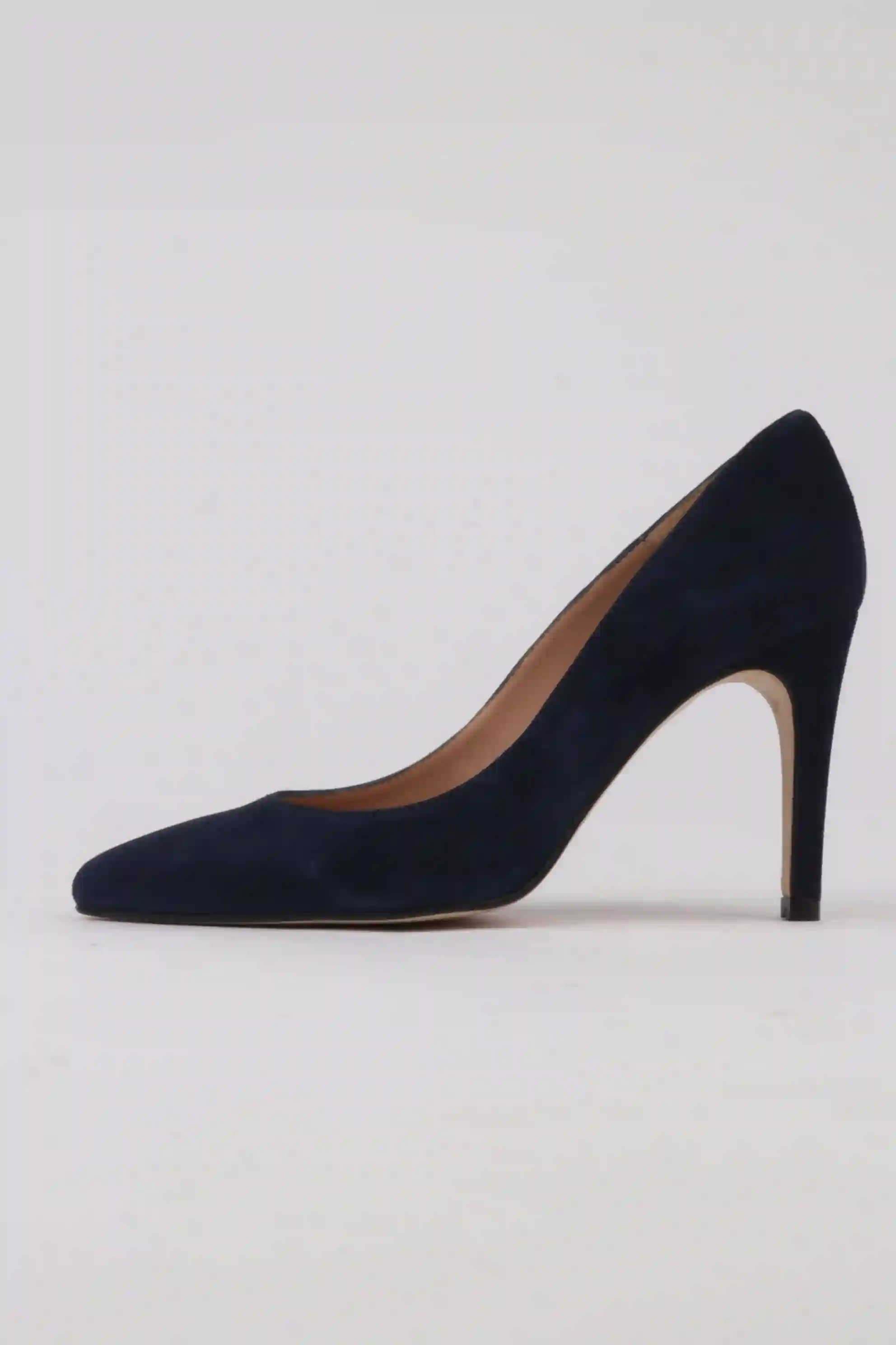 Zapatos de salón tacón alto ante azul marino