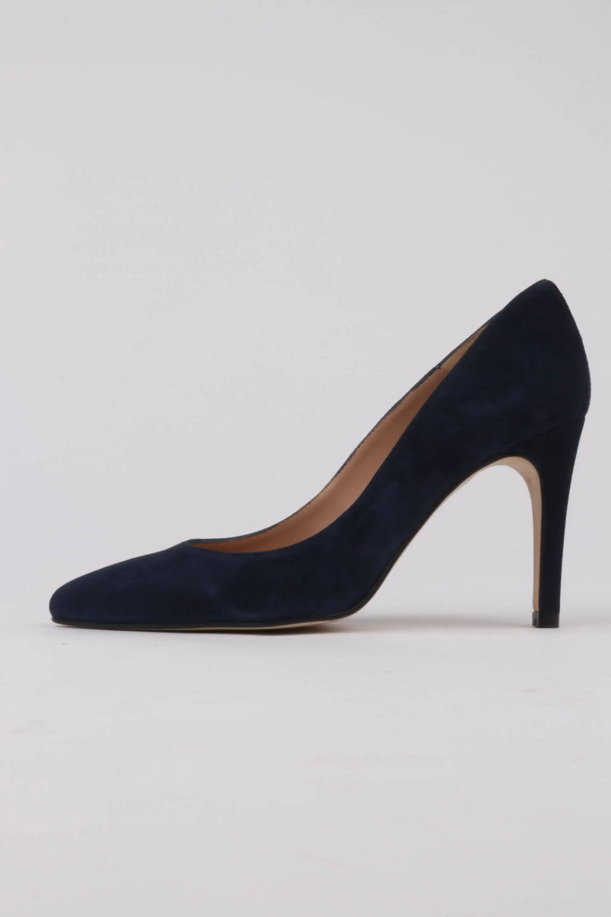 Zapatos de salón tacón alto ante azul marino