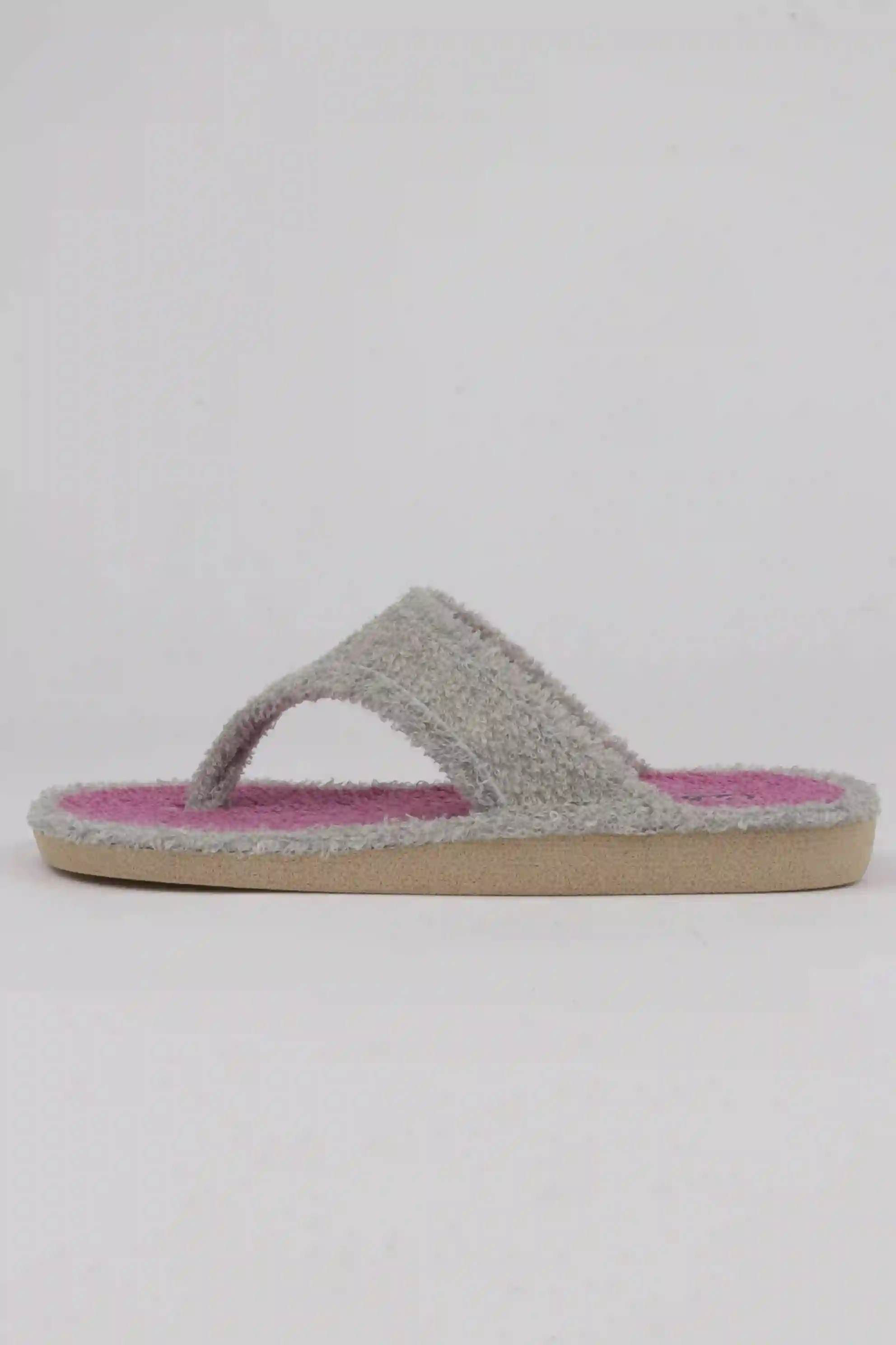 Zapatillas "entre dedos" color gris con malva