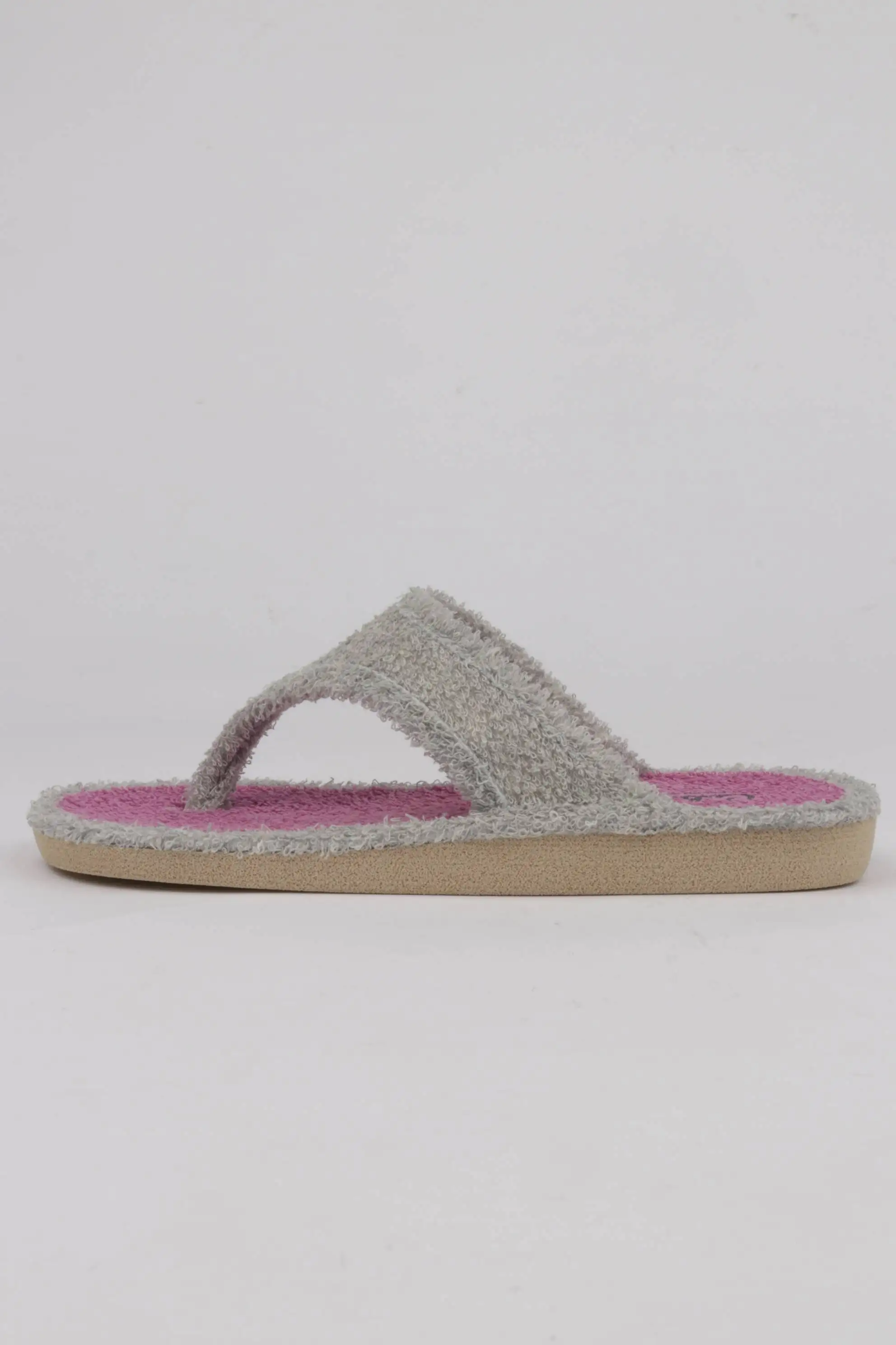 Zapatillas "entre dedos" color gris con malva