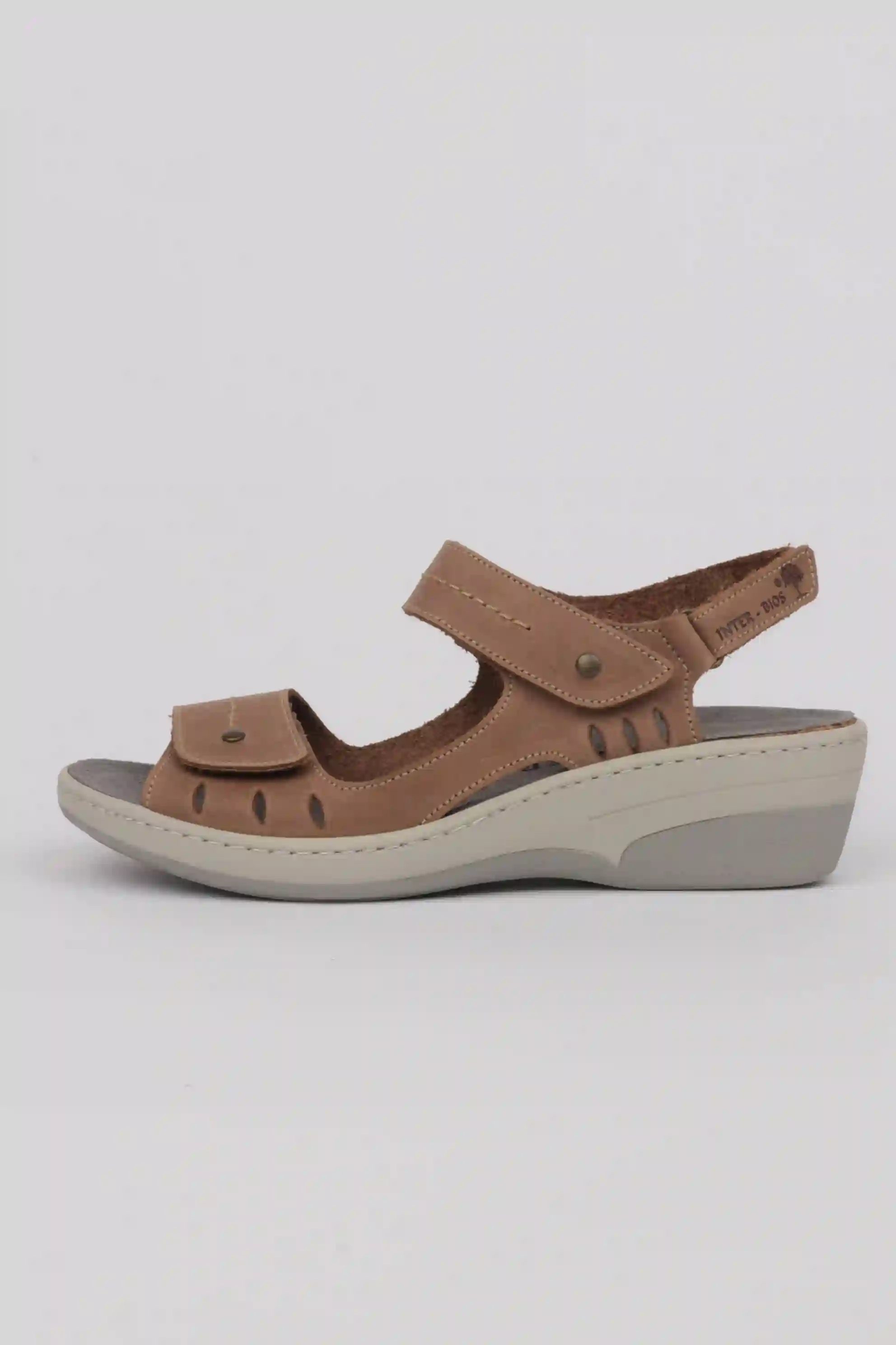 Interbios Sandalias Plantilla Extraible Doble Velcro Color beige
