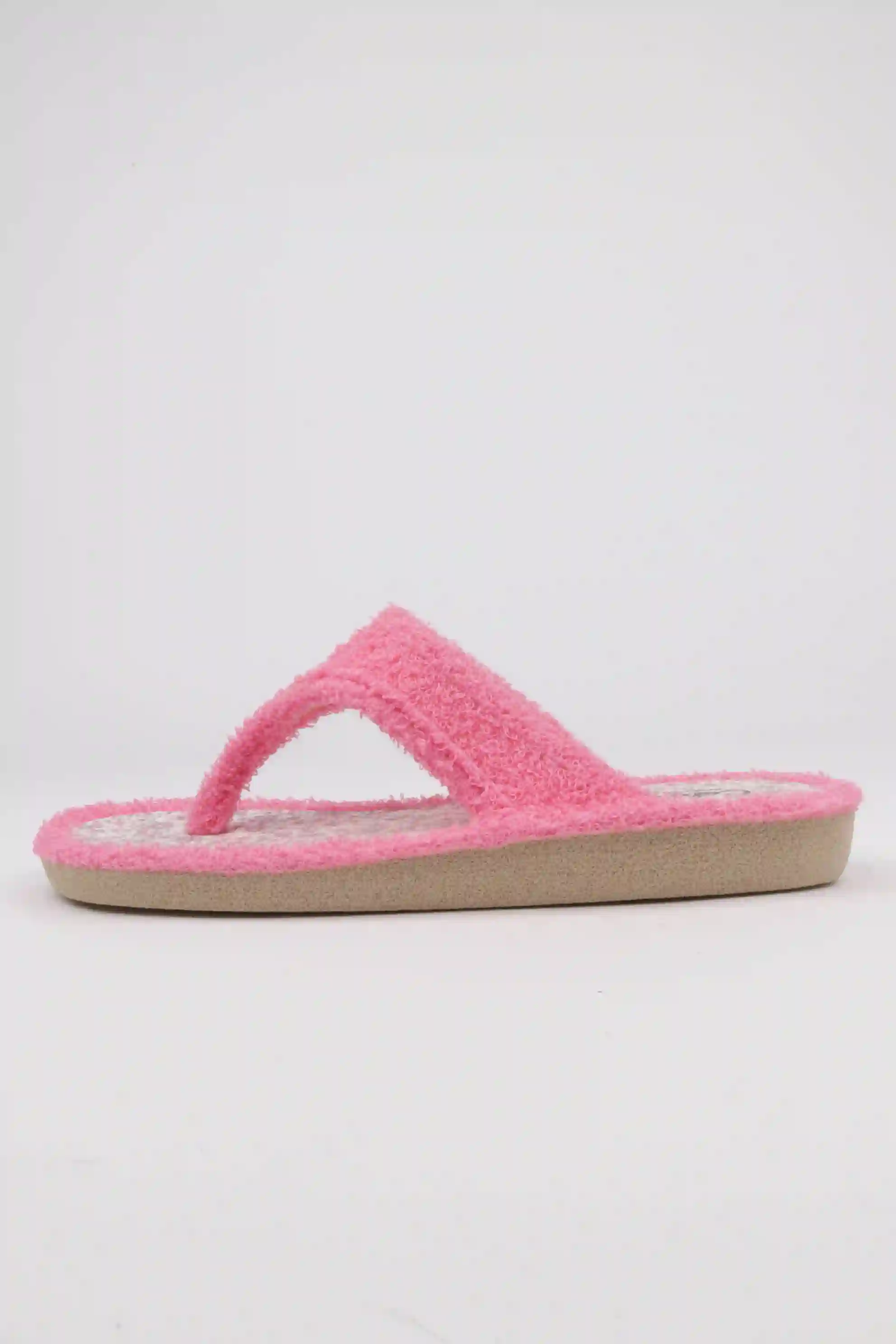 Sandalias Dedo Mujer Tejido Rizo Color Rosa Detalle Flores