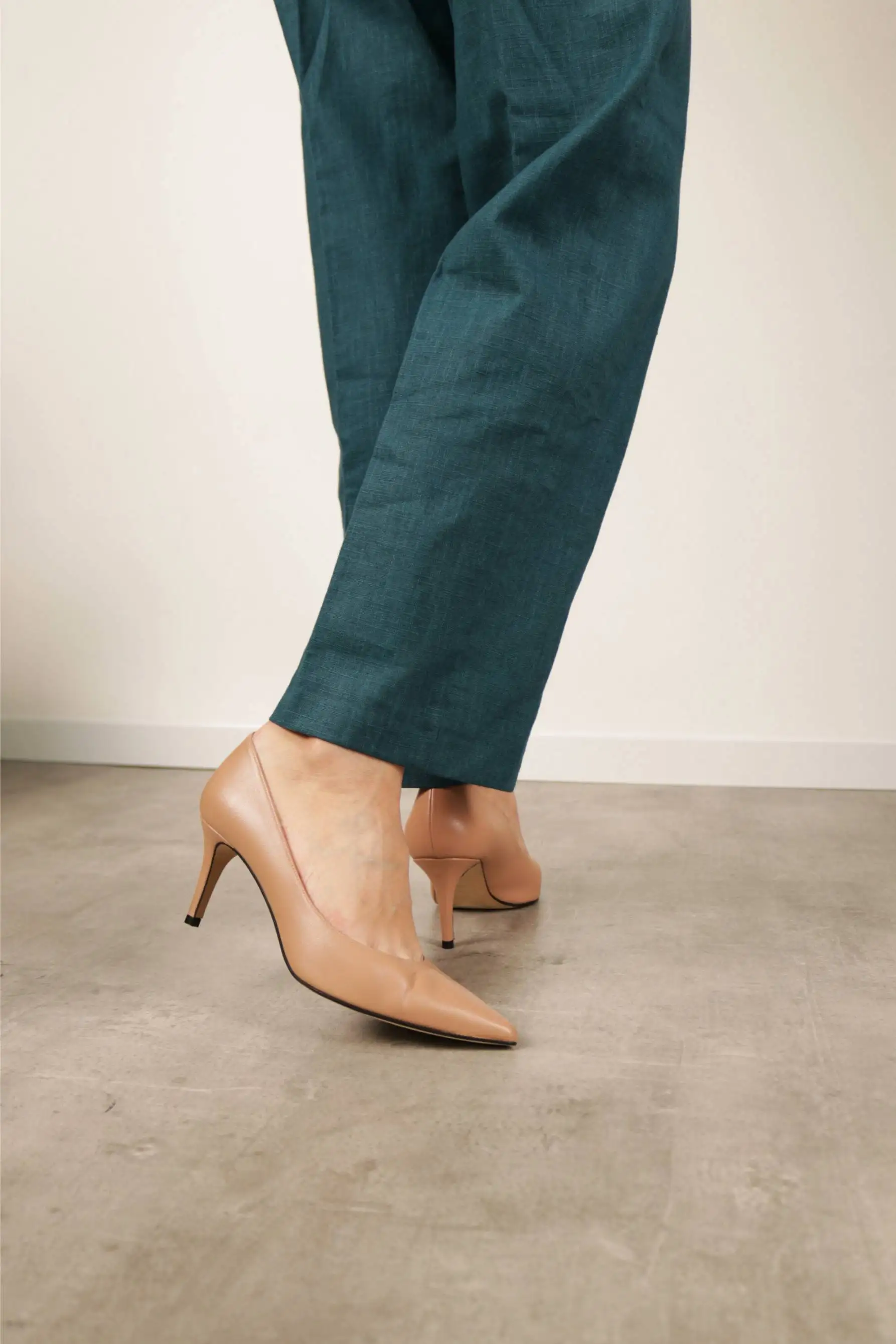 Zapatos Stilettos Piel Color Tostado