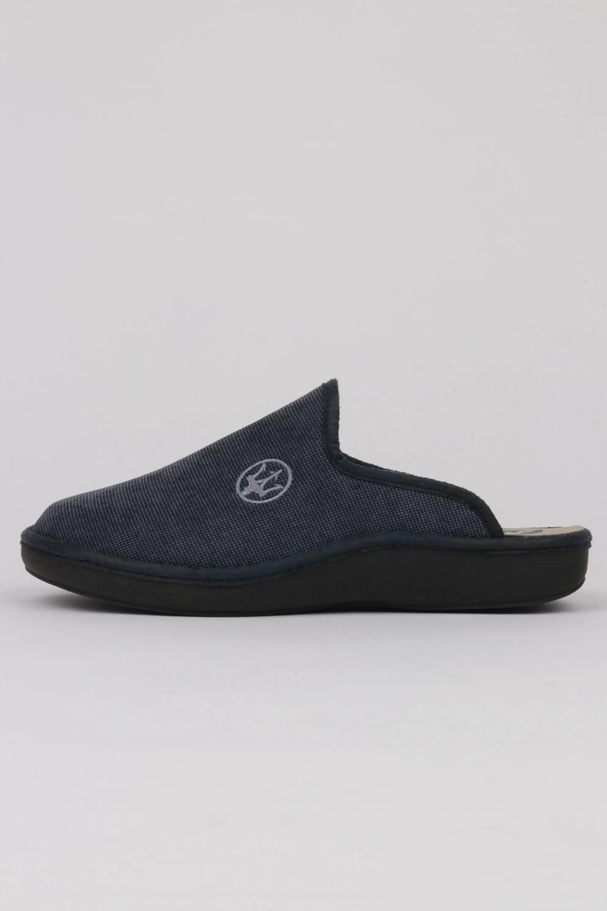 Zapatillas Casa Hombre Azul Marino Bordado Tridente