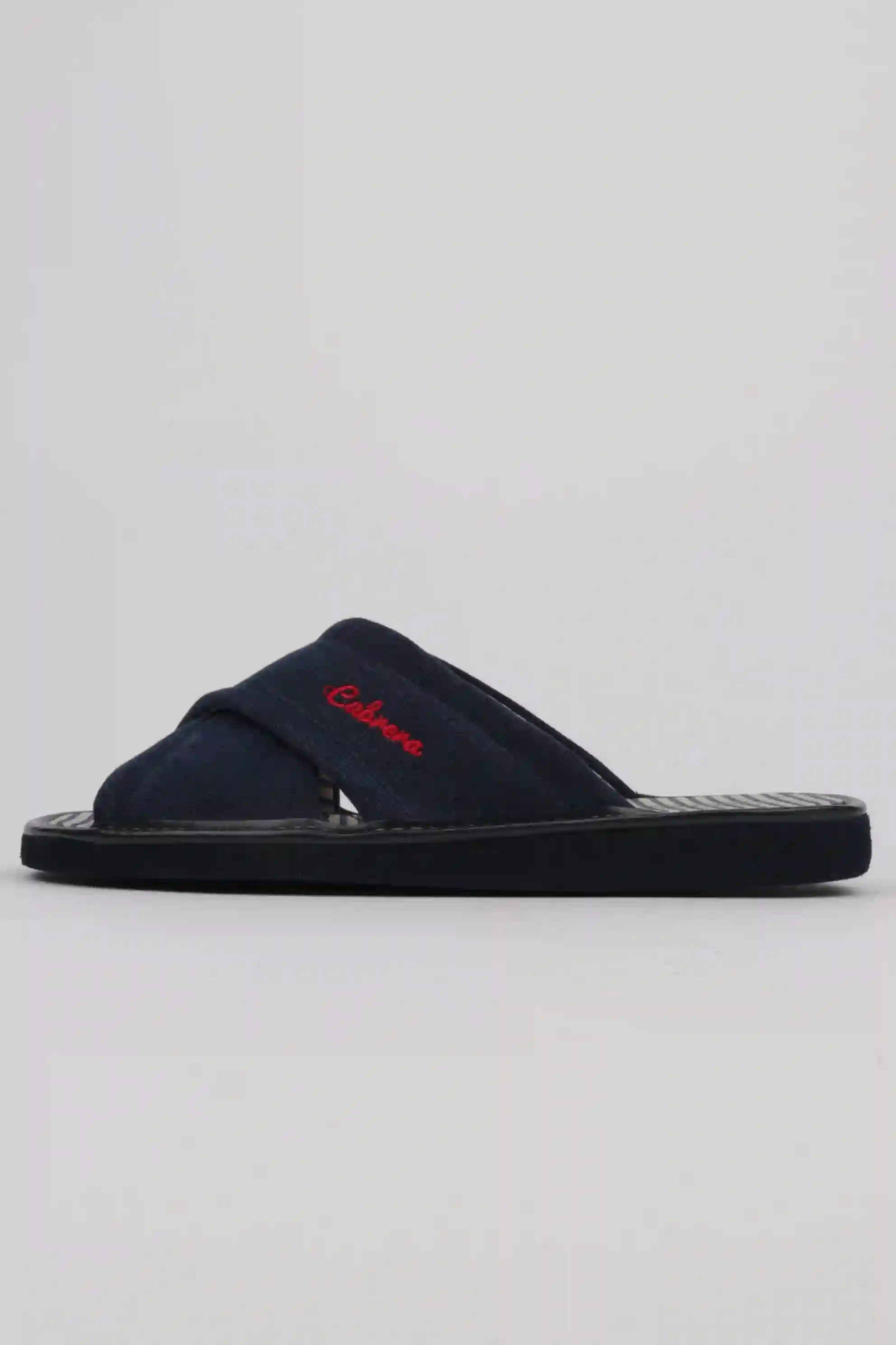 Zapatillas Casa Hombre Tiras Cruzadas Tejido Azul