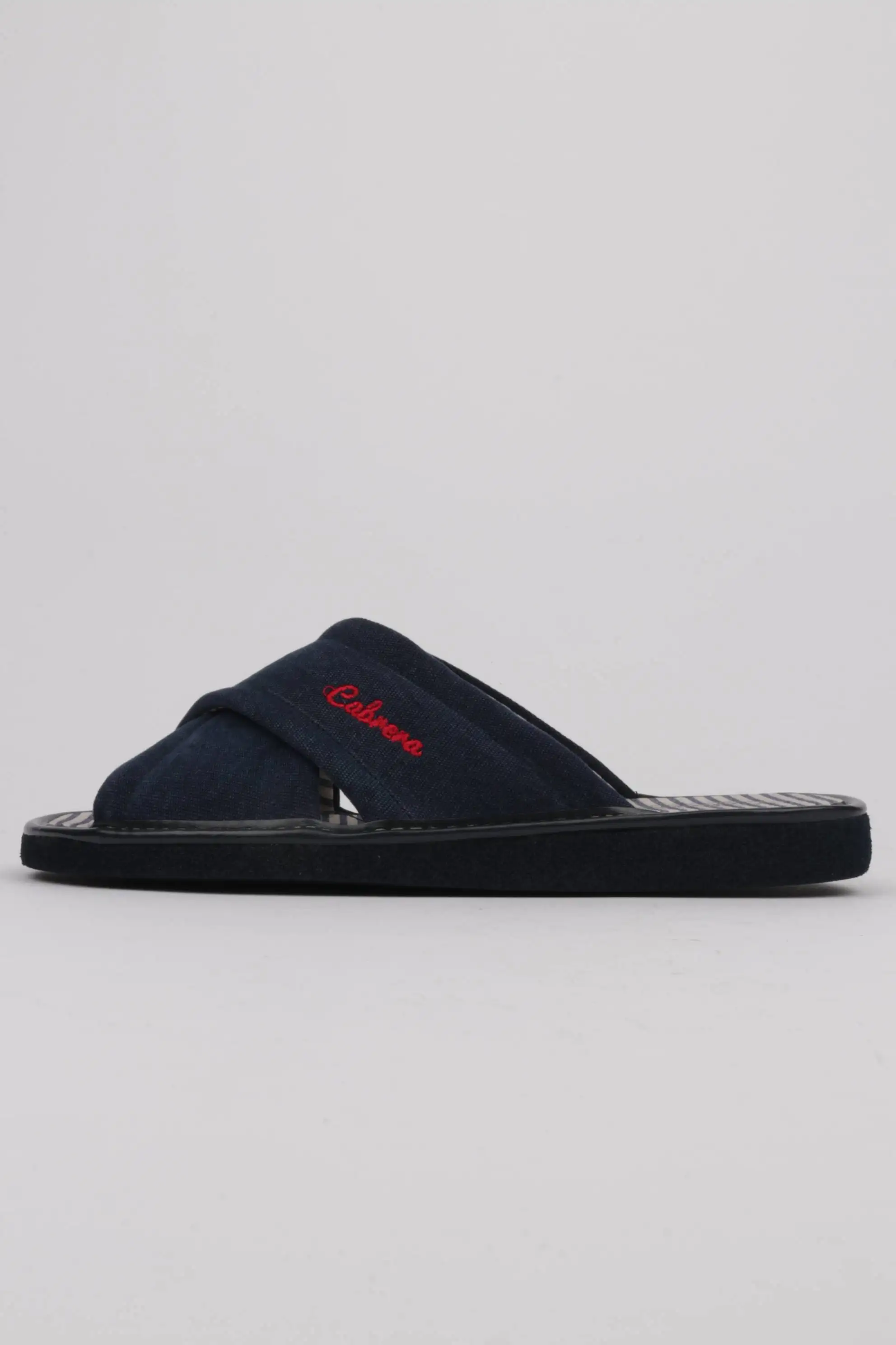 Zapatillas Casa Hombre Tiras Cruzadas Tejido Azul