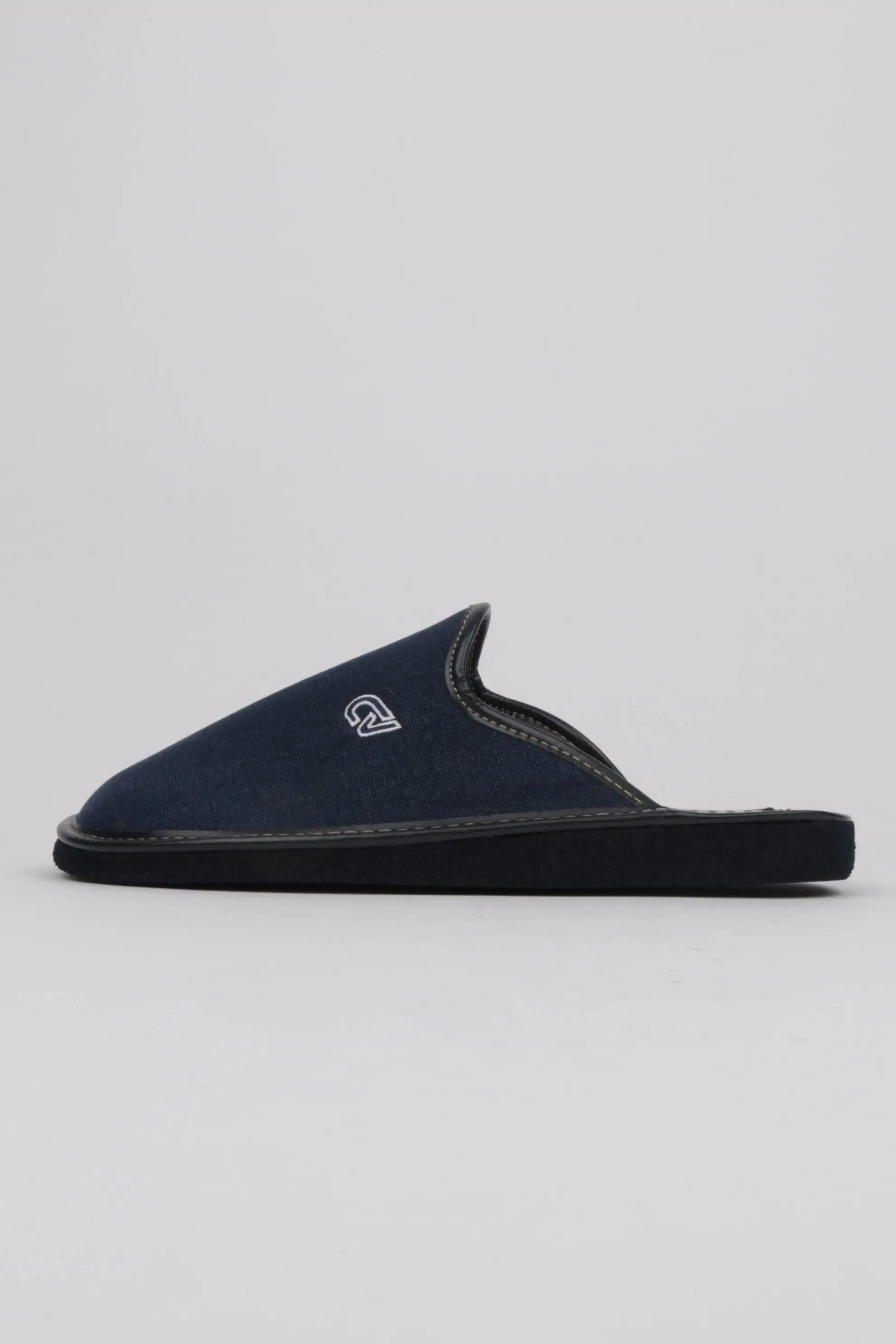 Zapatillas Casa Hombre Puntera Cerrada Loneta Azul