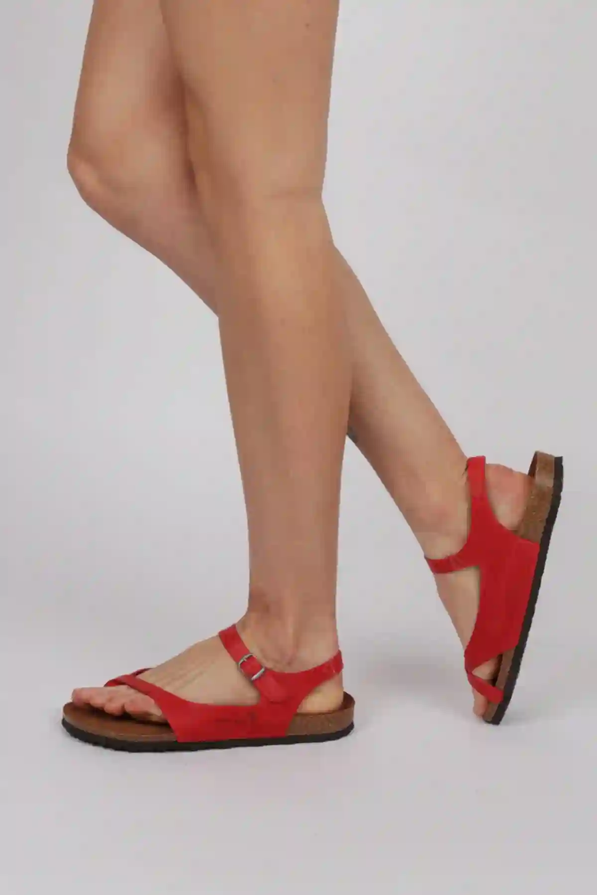 Interbios Sandalias Planos Mujer Tiras Color Rojo