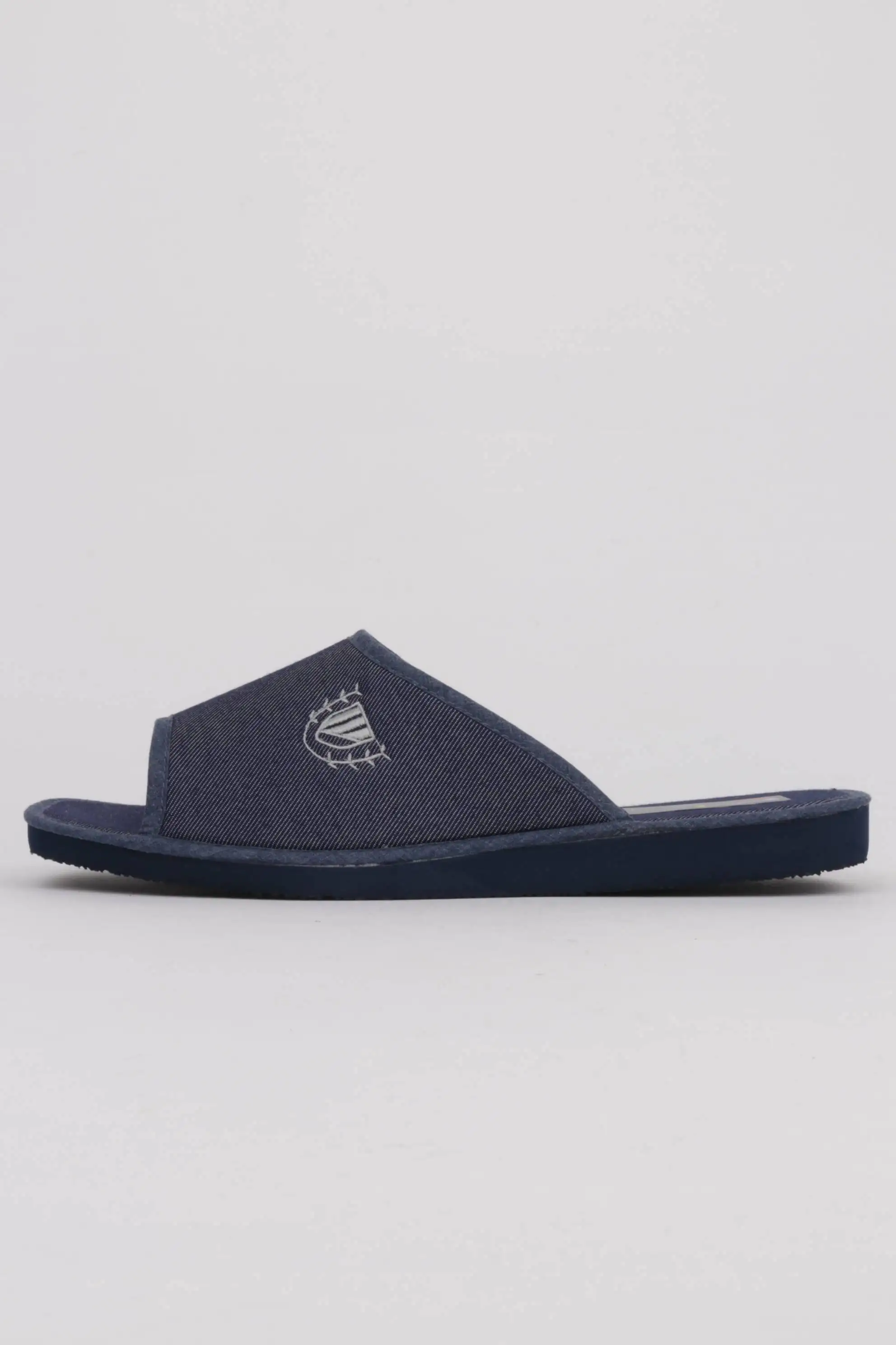 Zapatillas de Casa para Hombre Lona Azul Abitas Punta
