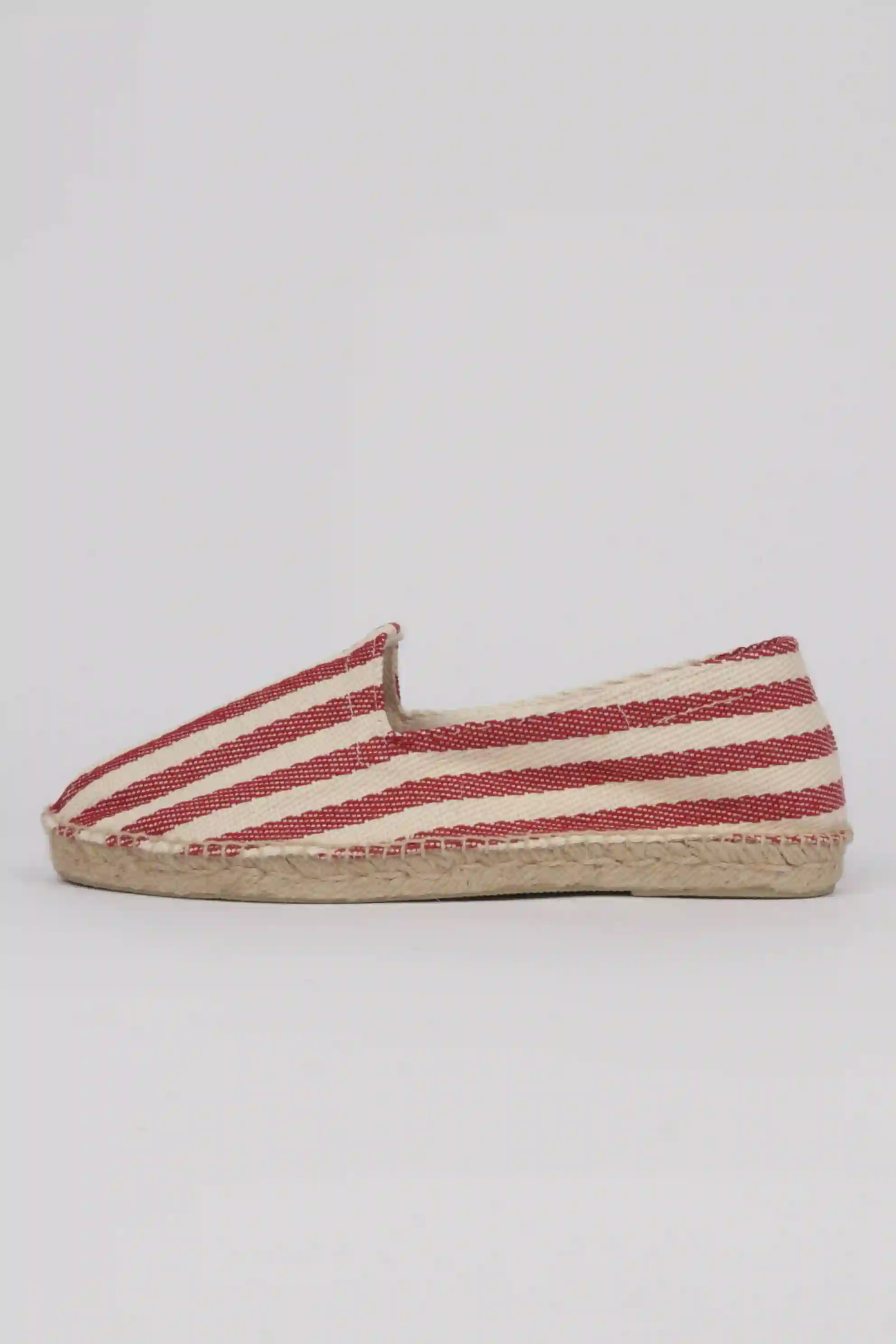 Alpargatas Hombre Rayas Beige y Burdeos