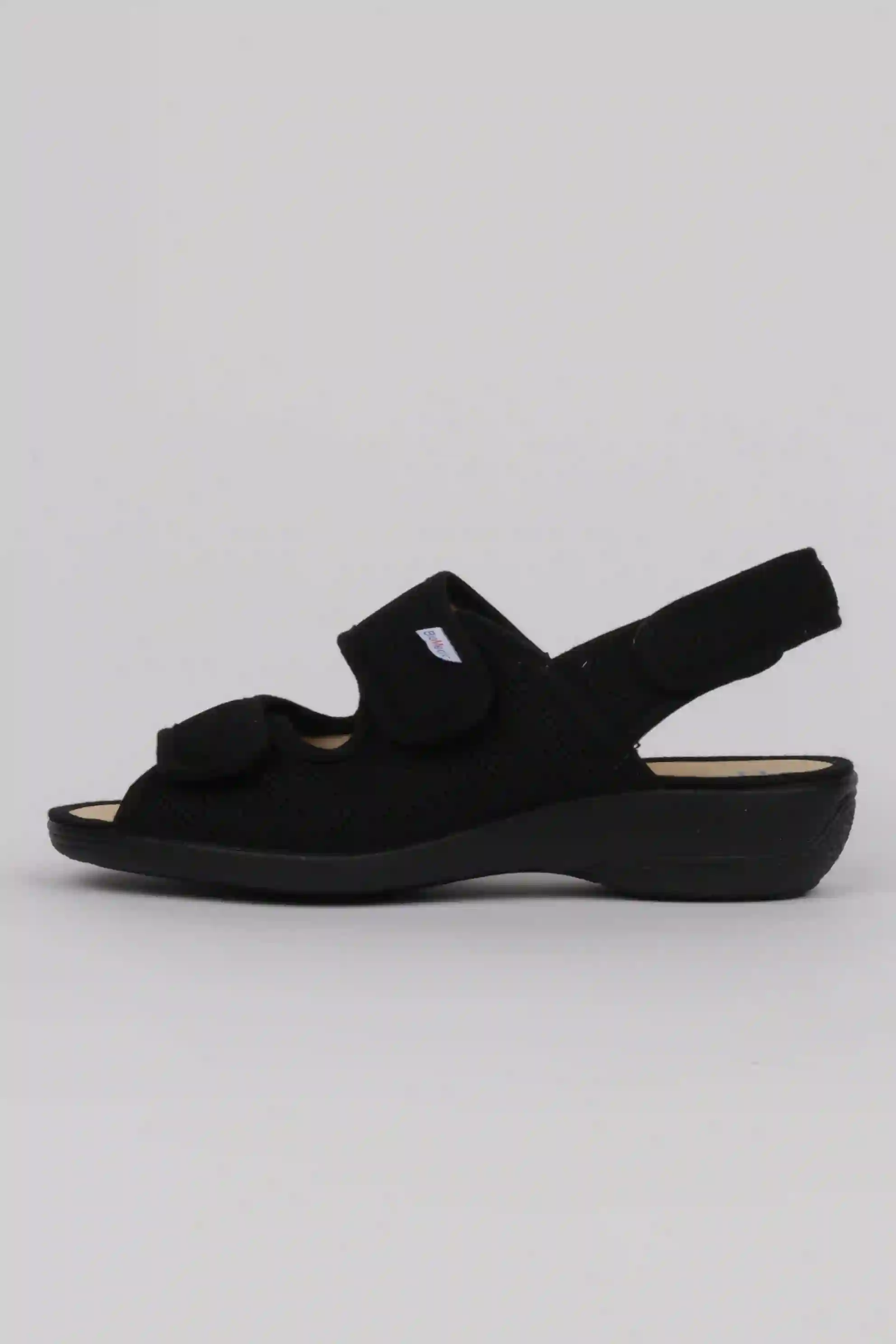 Zapatillas Negras Mujer Tejido Rejilla Detalle Velcros