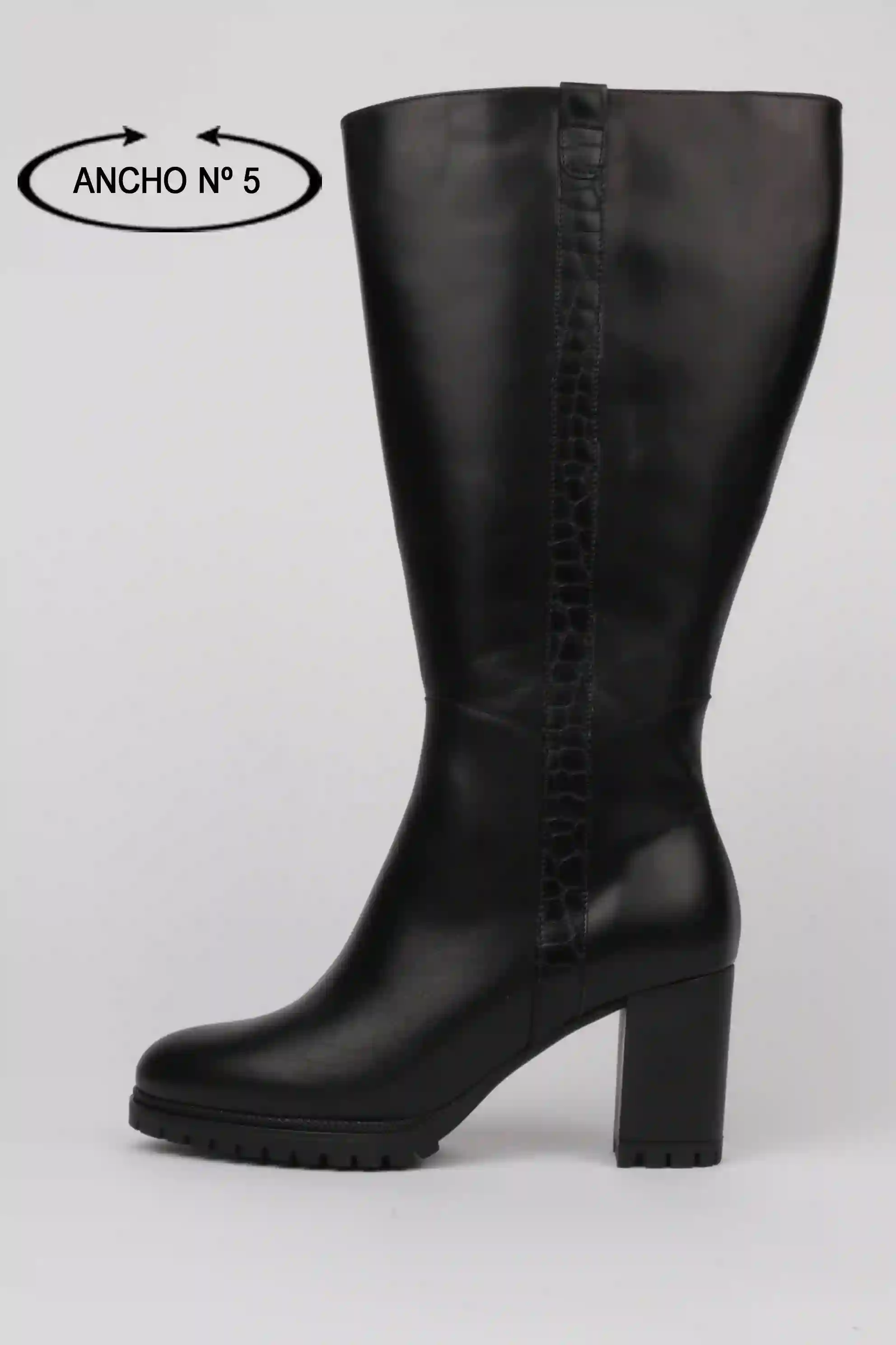 Botas altas negras Mujer Ancho xxxl