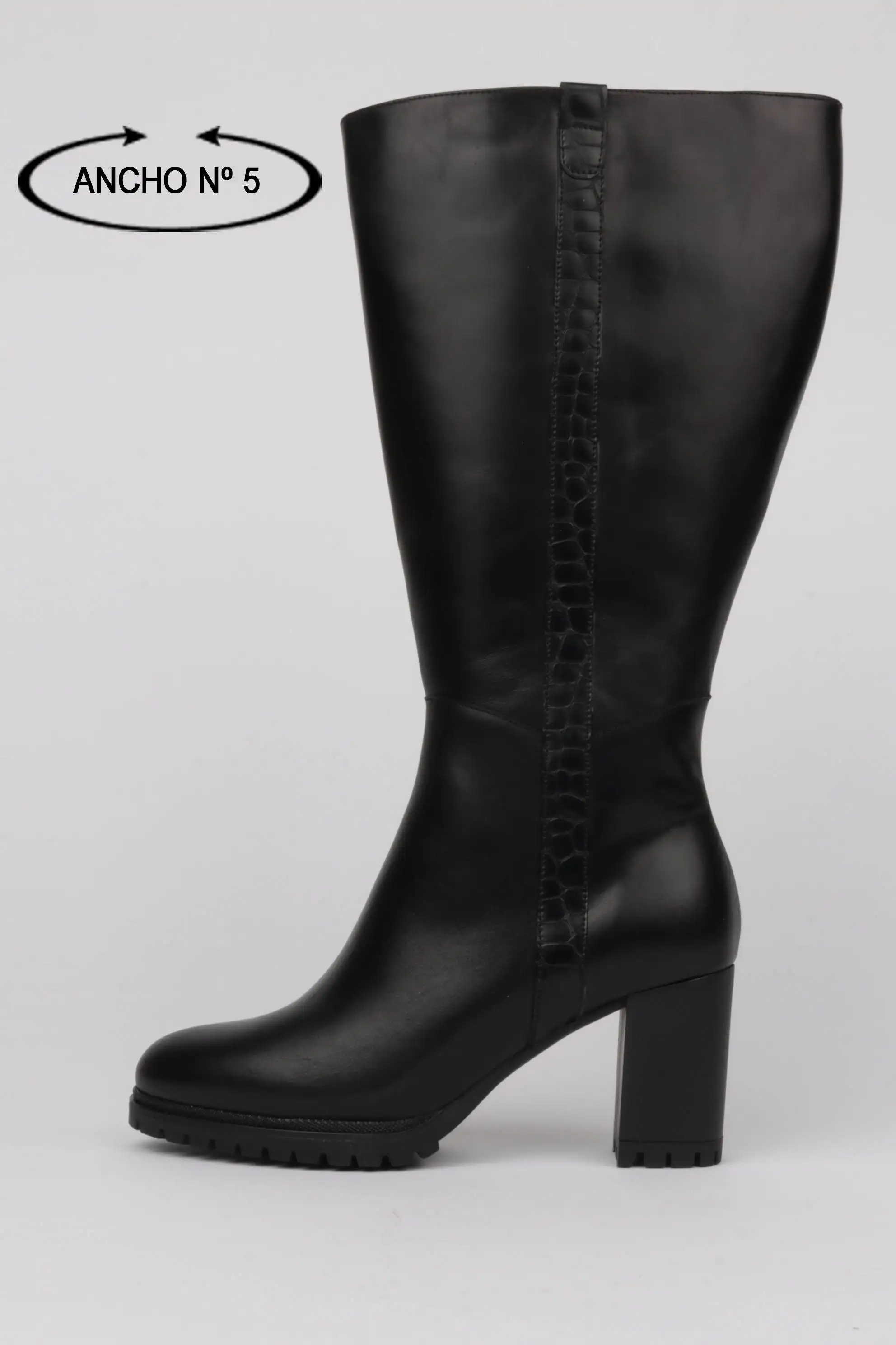 Botas altas negras Mujer Ancho xxxl
