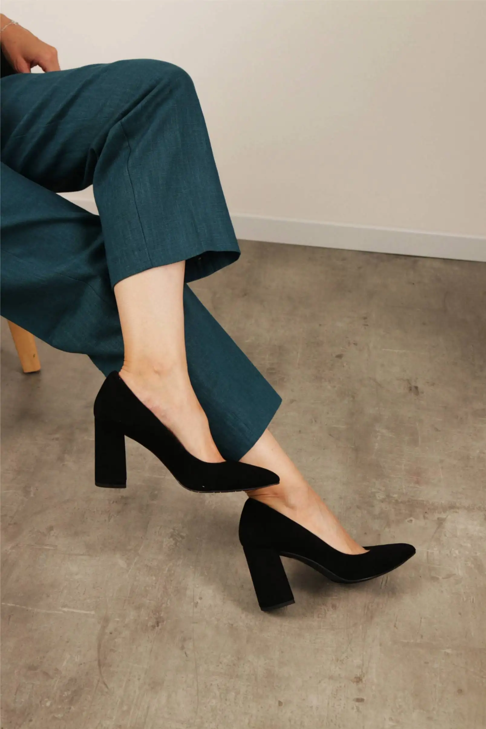 Zapatos Negros Tacón Ancho