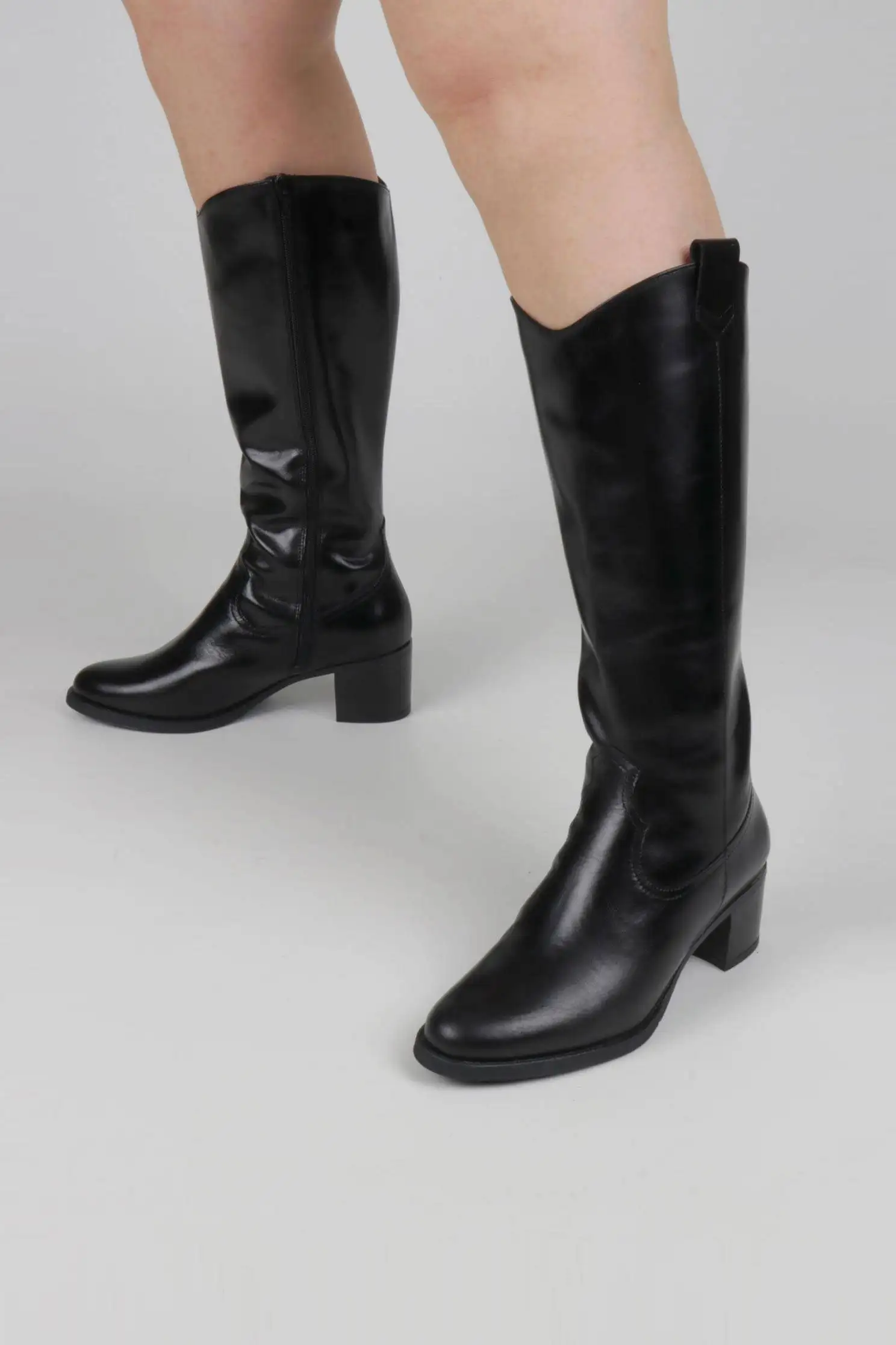 Botas Cowboy Negras Mujer Tacón Cómodo