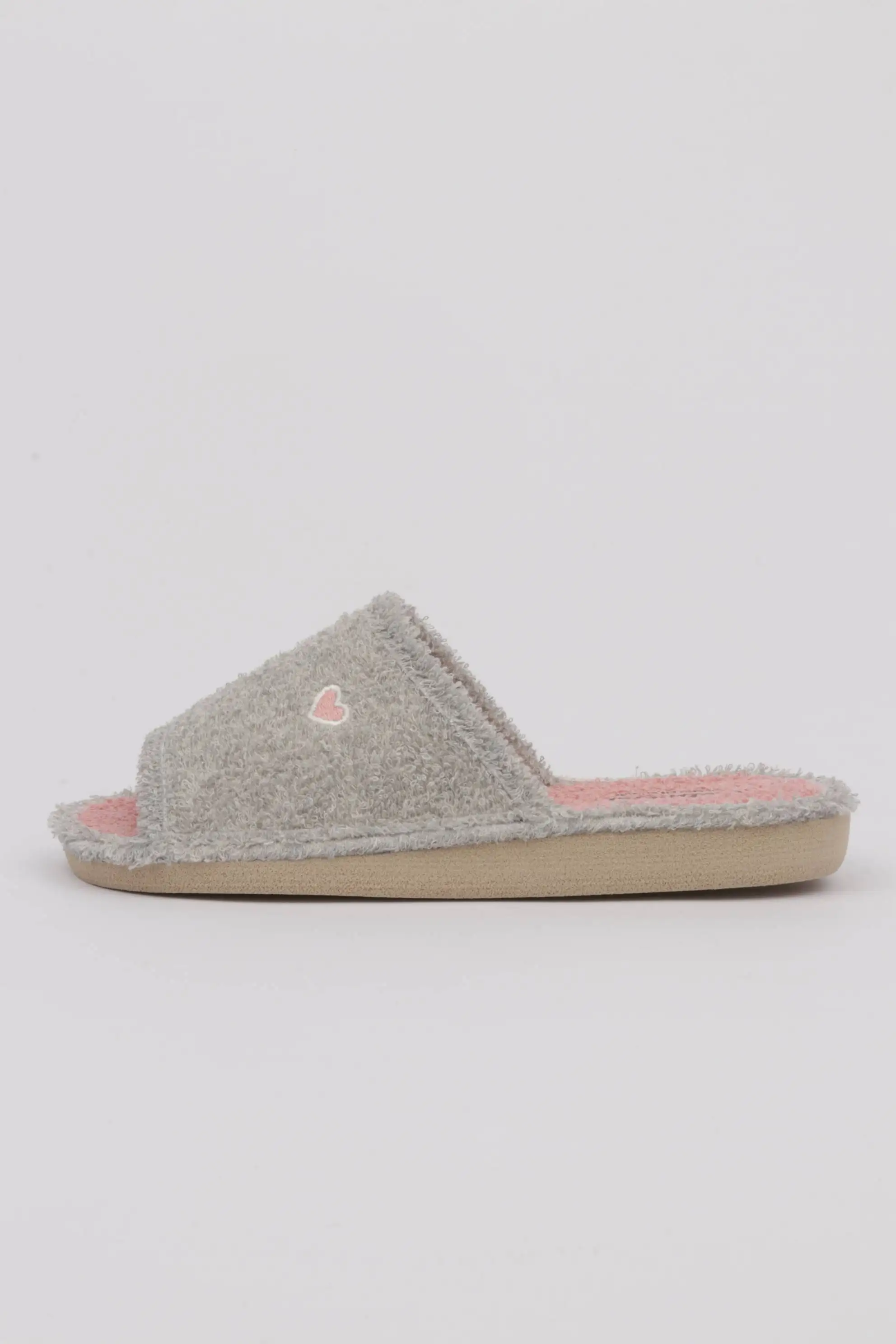 Zapatillas Casa Mujer Rizo Gris Piso Ligero