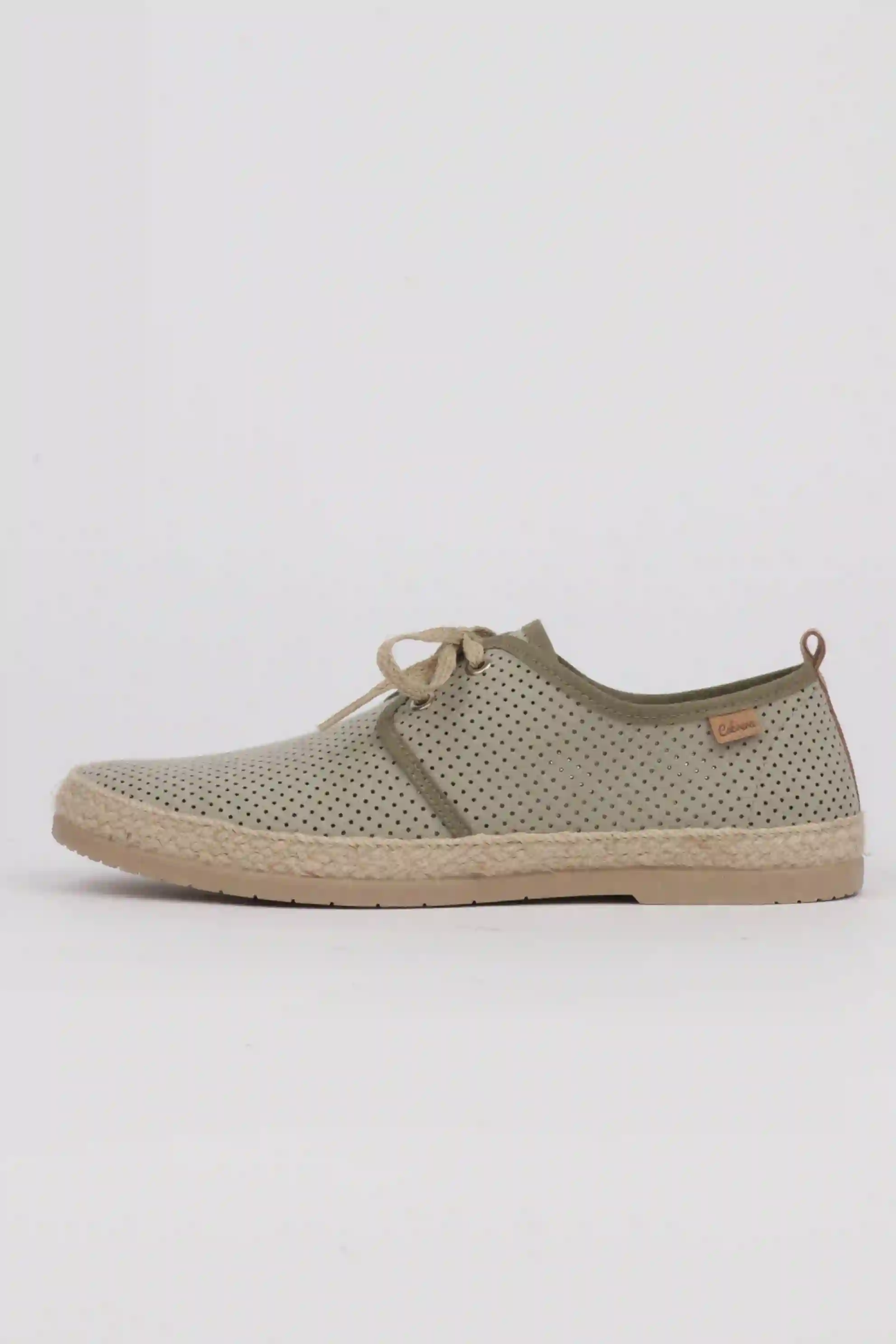 Alpargatas cordones hombre tejido multipuntos color caki