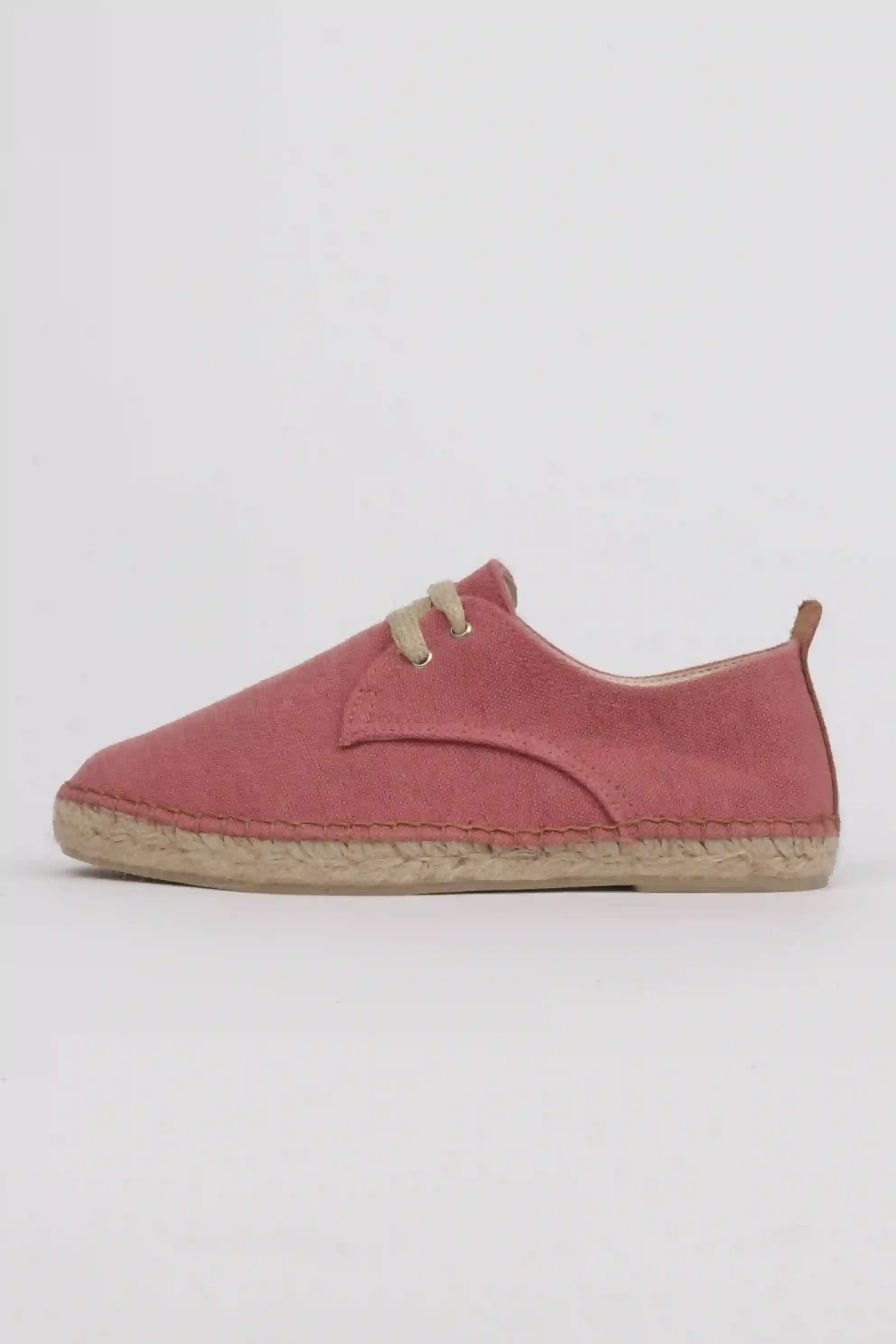 Alpargatas cordones hombre lona color rosado
