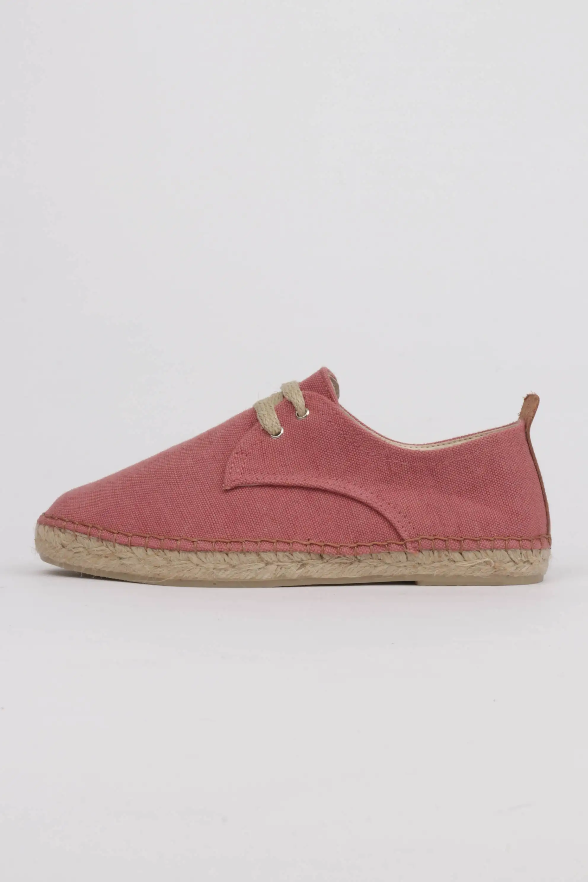 Alpargatas cordones hombre lona color rosado