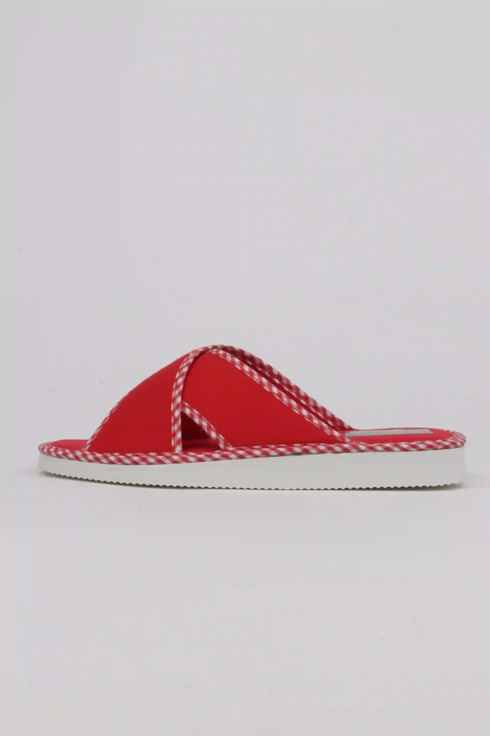 Zapatillas Casa Mujer Rojas Tiras Cruzadas