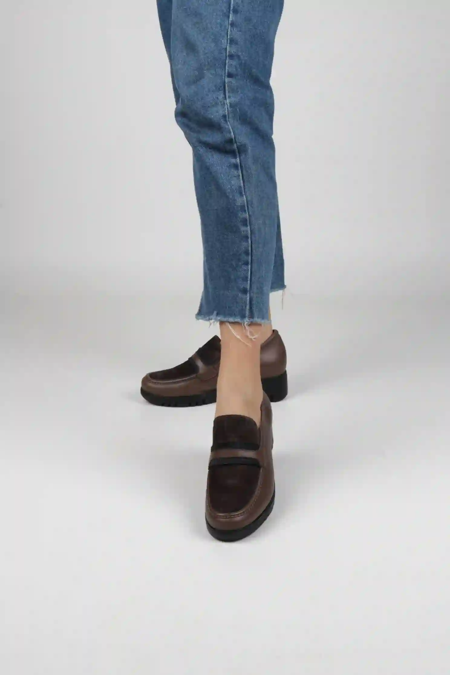 Mocasines Cuña Mujer Súper Cómodos Color Taupe
